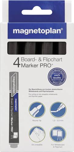 Magnetoplan 1228112 Flipchartmarker Schwarz 4 St.