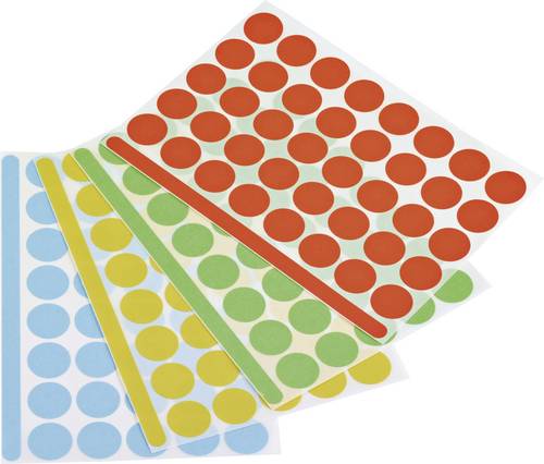 Magnetoplan 1111526 Markierungspunkte Etiketten Ø 19 mm Blau, Grün, Rot, Gelb 1200 St.