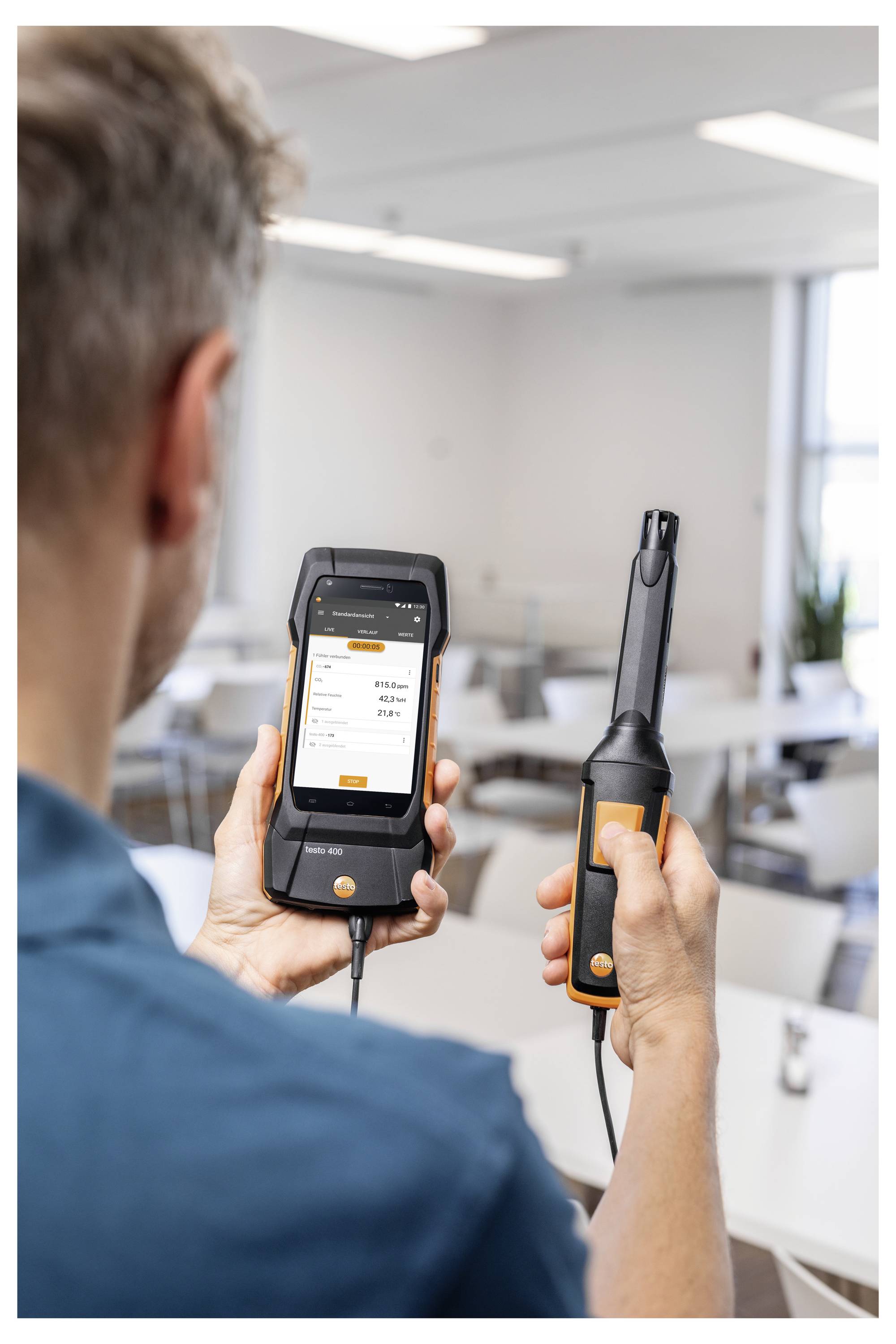 Testo 400 - Datenlogger Behaglichkeits-Set Umweltmesstechnik-Set Temperatur, Druck -40, 0 - 150, 200°C, hPa