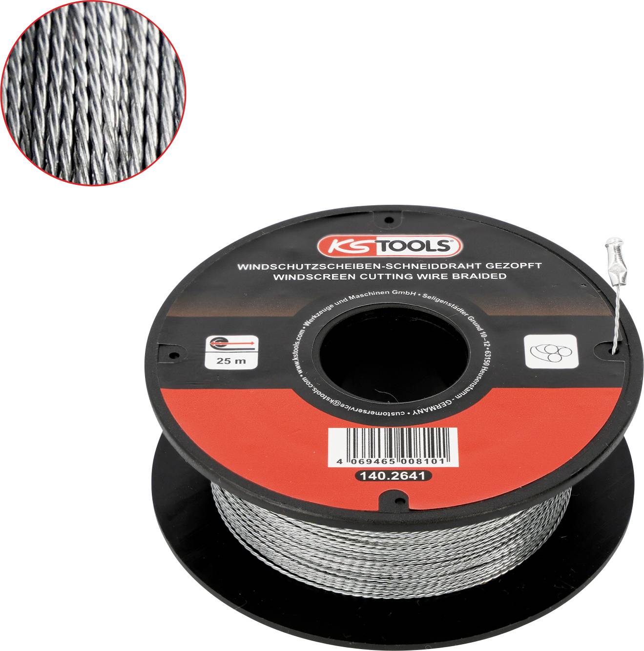KS Tools Scheiben-Schneiddraht, gezopft, 25m 140.2641
