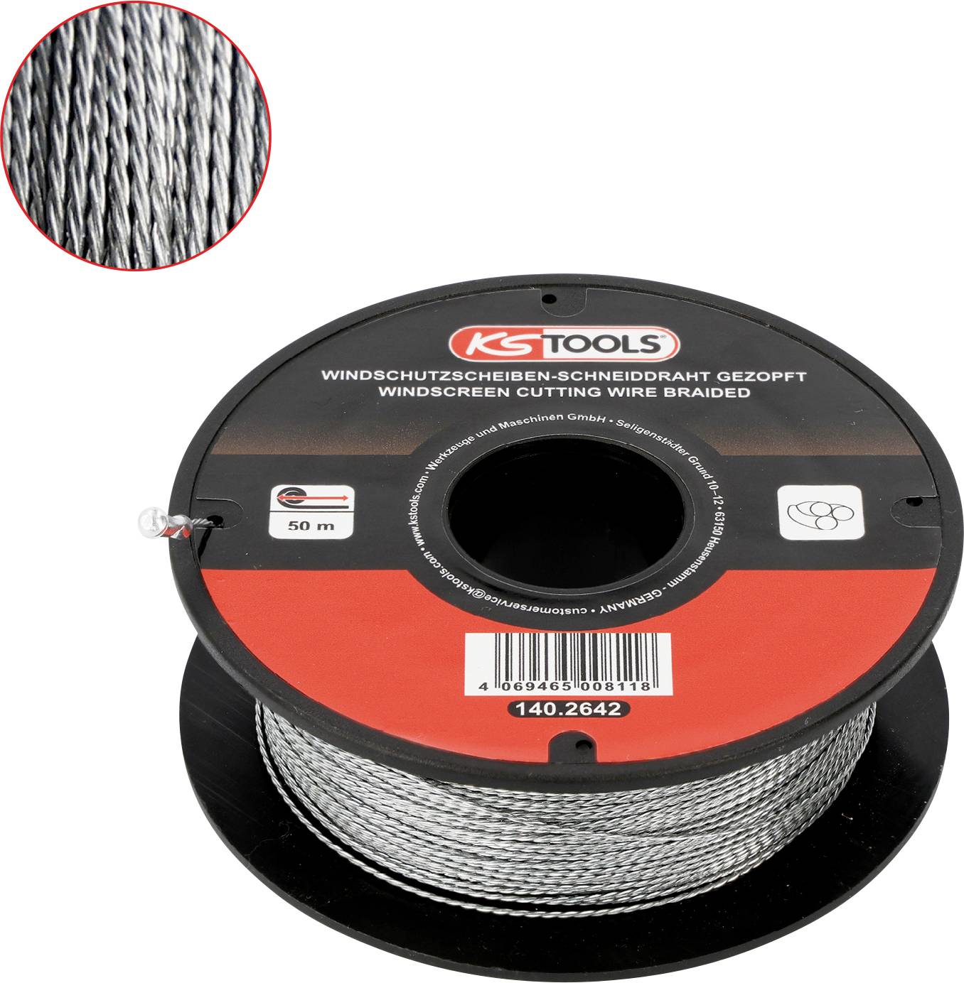 KS Tools Scheiben-Schneiddraht, gezopft, 50m 140.2642