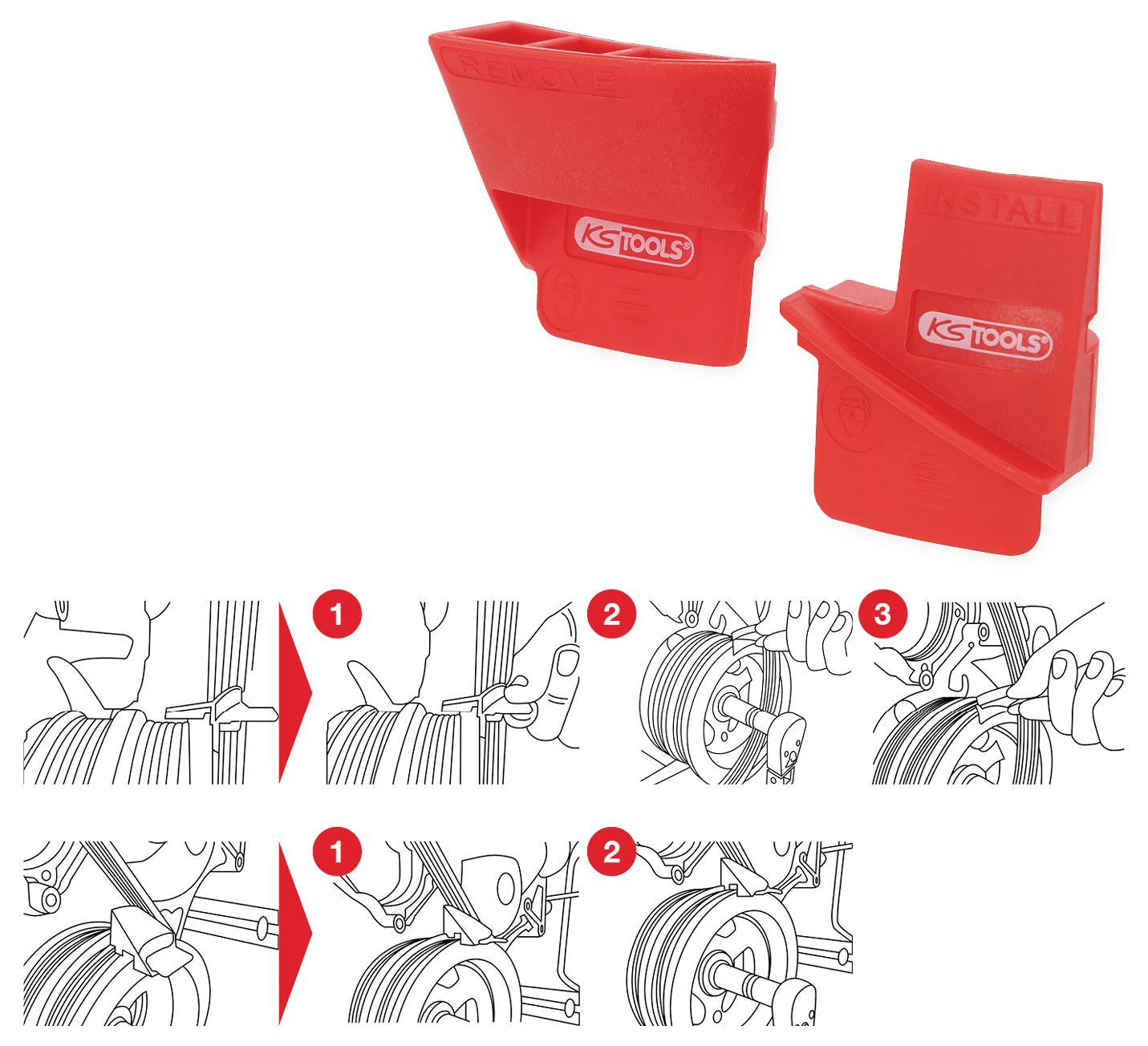 KS Tools 150.3315 Keilrippenriemen-Werkzeug-Satz, 2-tlg