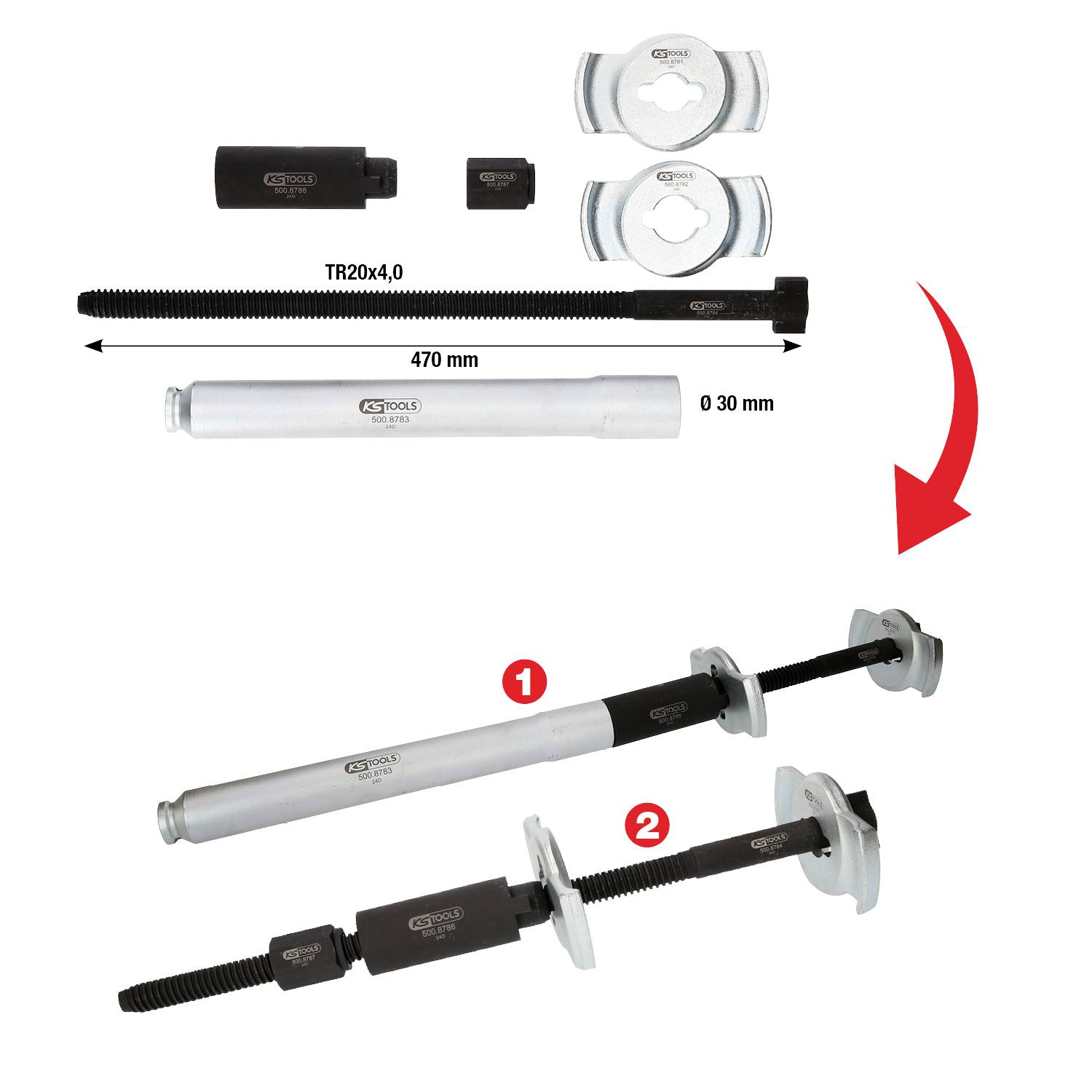 KS Tools Universal-Innen-Federspanner-Satz, 6-tlg 500.8780