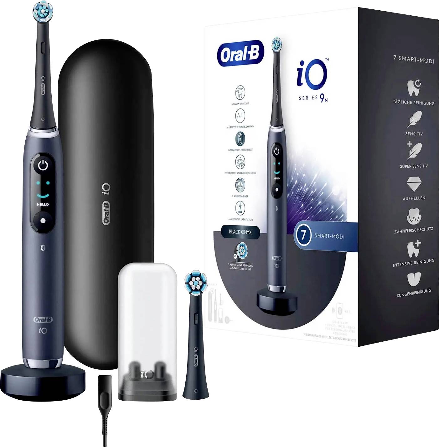 Braun Oral-B iO Series 9N Black Onyx JAS 408666 Elektrische Zahnbürste Schwarz
