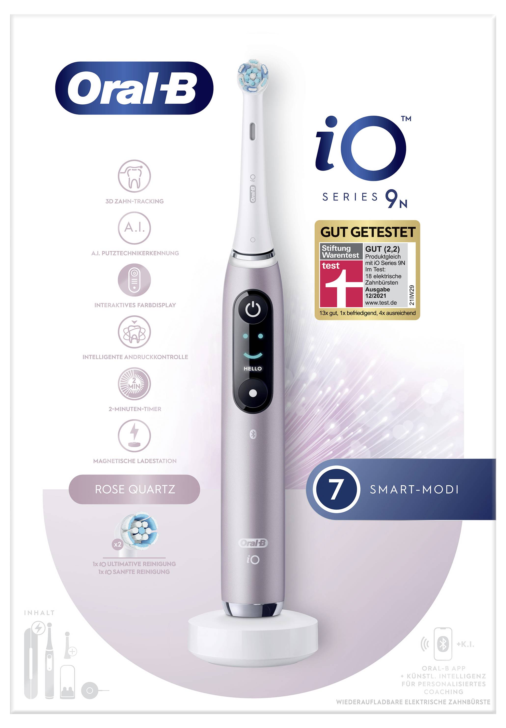 Braun Oral-B iO Series 9N Rose Quartz JA 408390 Elektrische Zahnbürste Rose