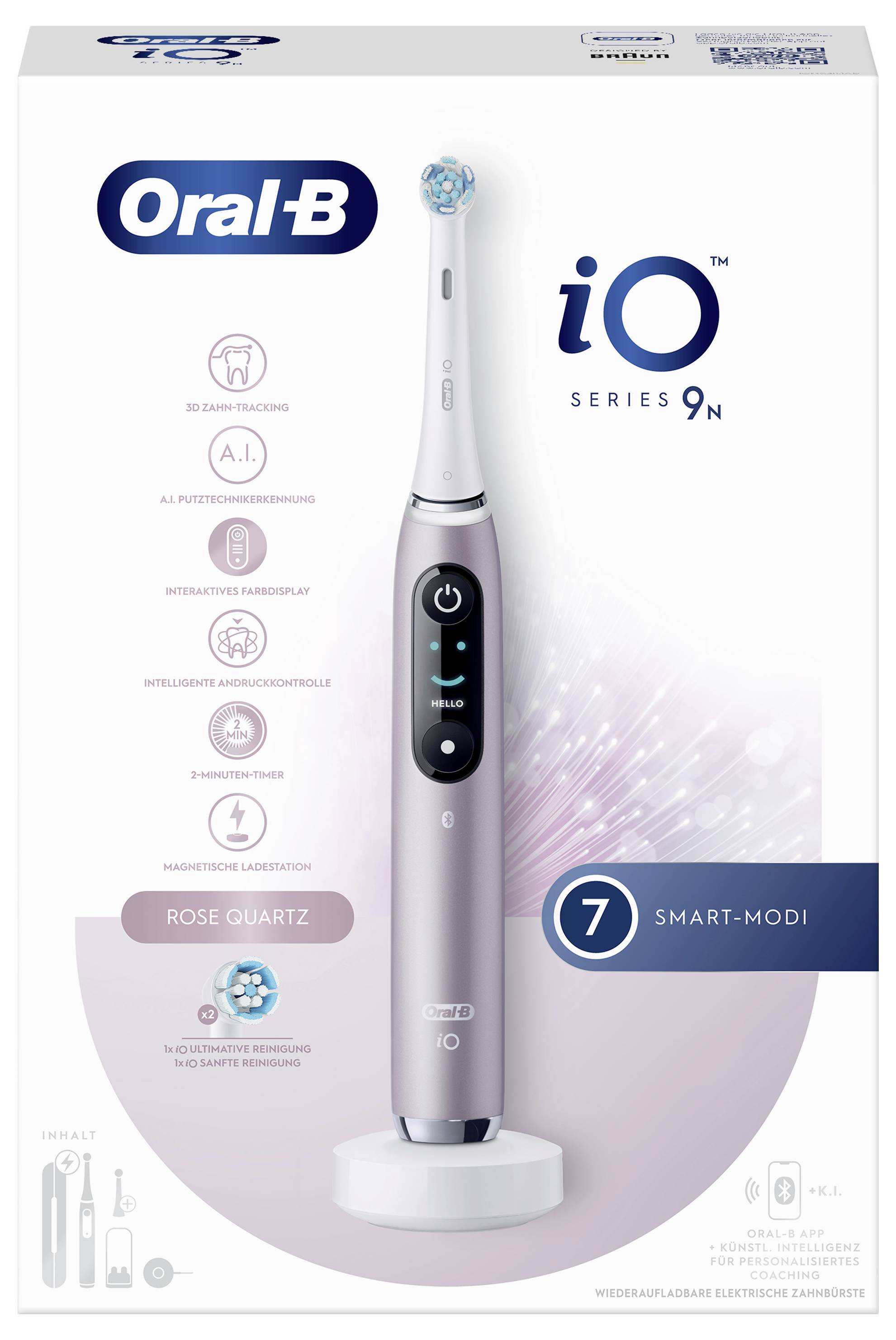 Braun Oral-B iO Series 9N Rose Quartz JA 408390 Elektrische Zahnbürste Rose