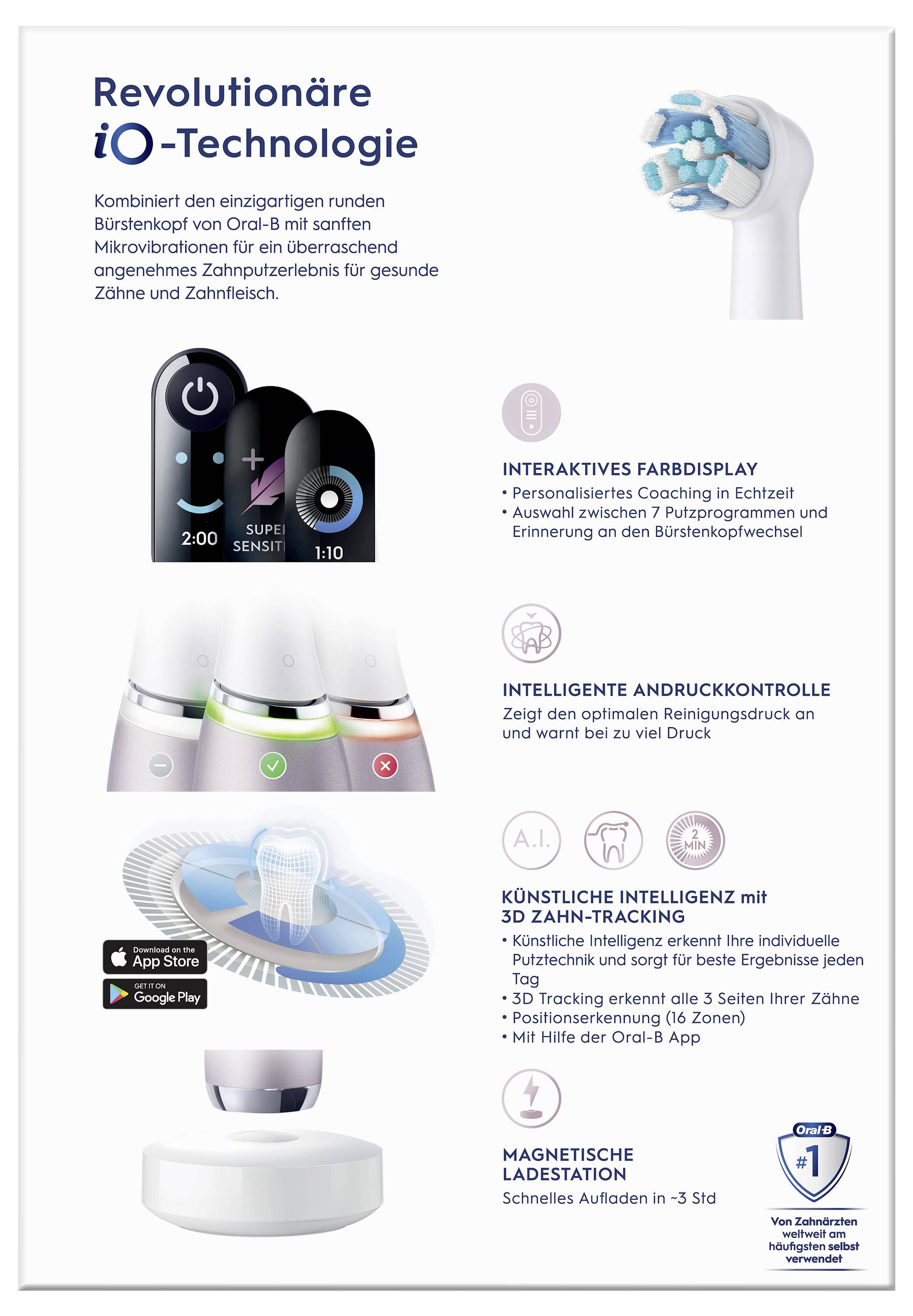 Braun Oral-B iO Series 9N Rose Quartz JA 408390 Elektrische Zahnbürste Rose