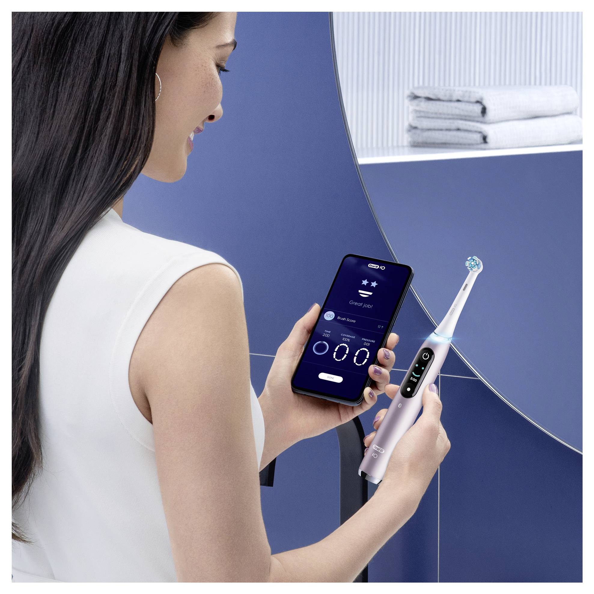 Braun Oral-B iO Series 9N Rose Quartz JA 408390 Elektrische Zahnbürste Rose