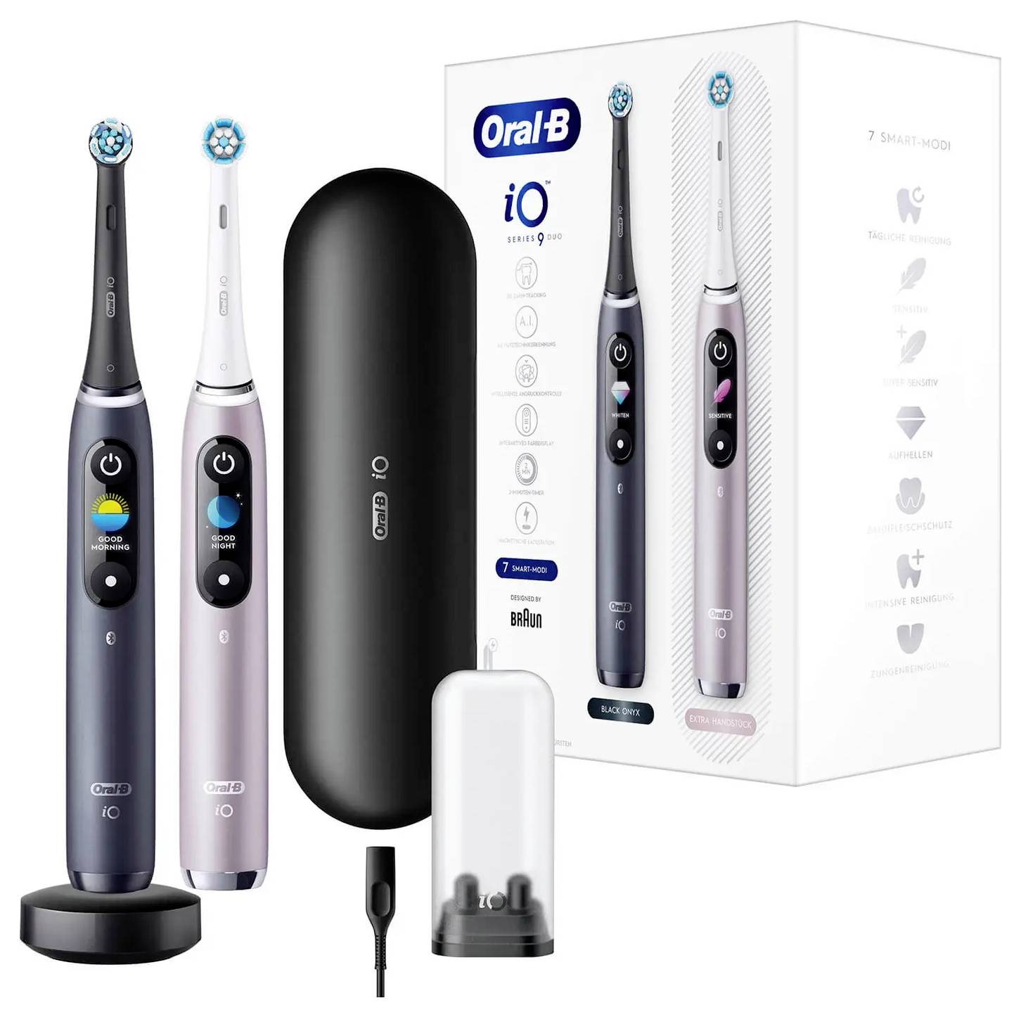 Braun Oral-B iO Series 9 mit 2. Handstüc 4210201449058 Elektrische Zahnbürste Schwarz, Rose
