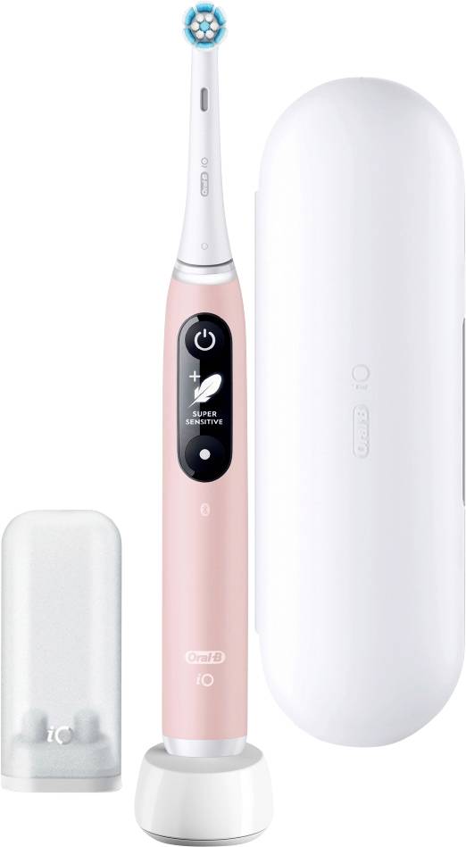Braun Oral-B iO Series 6 Pink Sand 445197 Elektrische Zahnbürste Pink, Weiß