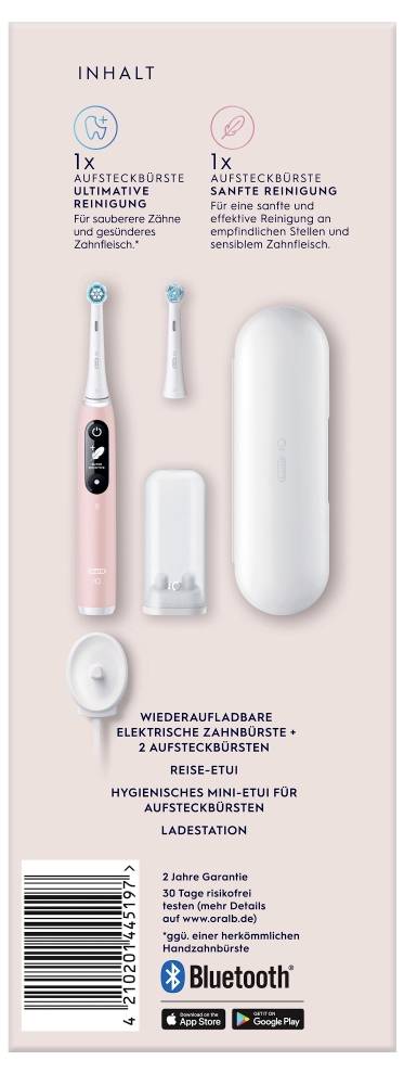 Braun Oral-B iO Series 6 Pink Sand 445197 Elektrische Zahnbürste Pink, Weiß
