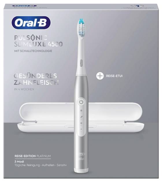 Braun Oral-B Pulsonic Slim Luxe 4500 Pla 4210201305675 Elektrische Zahnbürste Platin