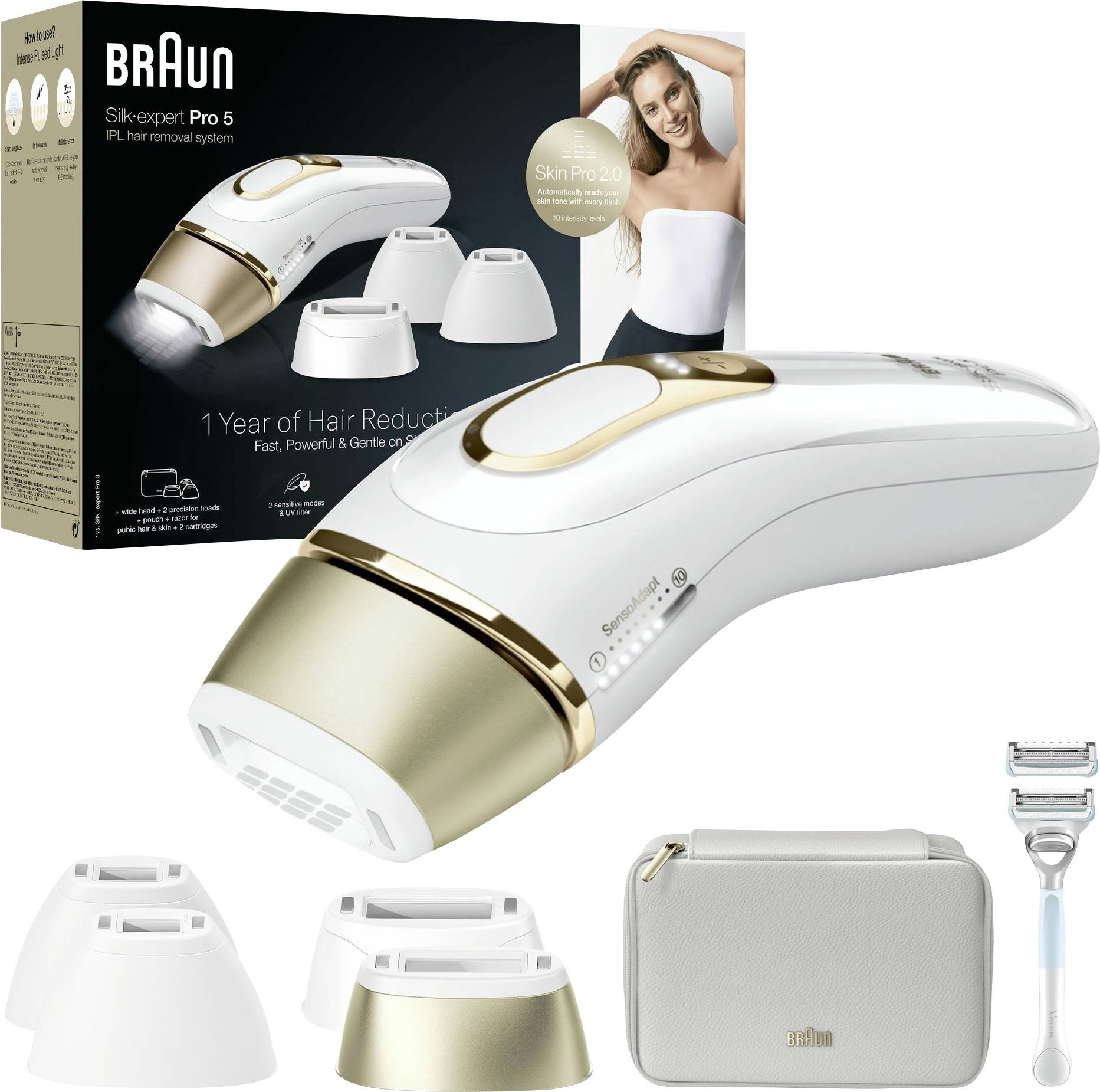 Braun Silk-expert Pro IPL PL5356 Epilierer Gold, Weiß