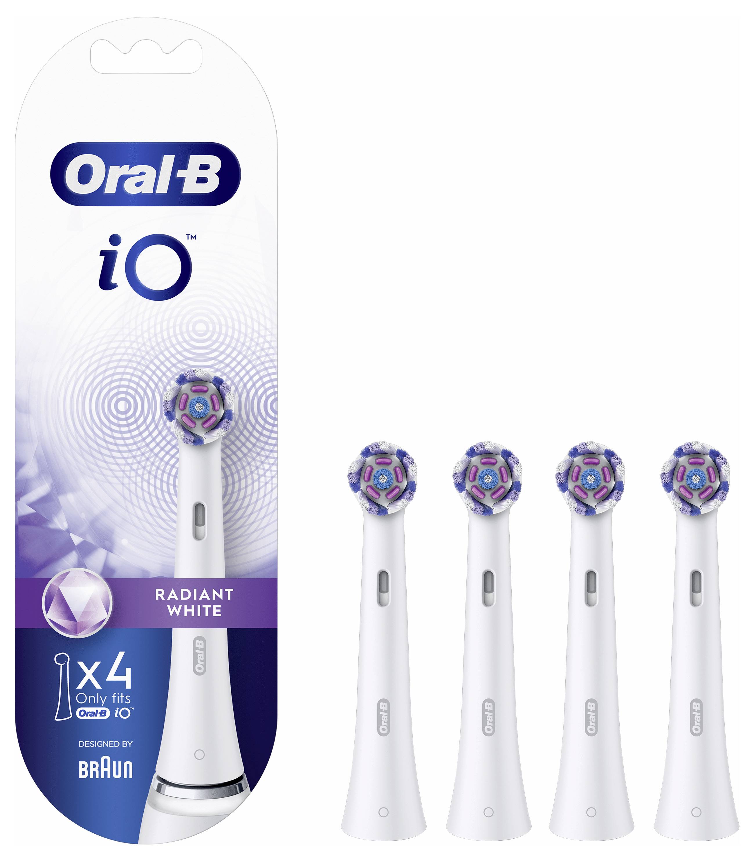 Braun Oral-B iO RB WW-4 Radiant White 4e Aufsteckbürsten für elektrische Zahnbürste, Ersatzbürsten 1 St. Weiß