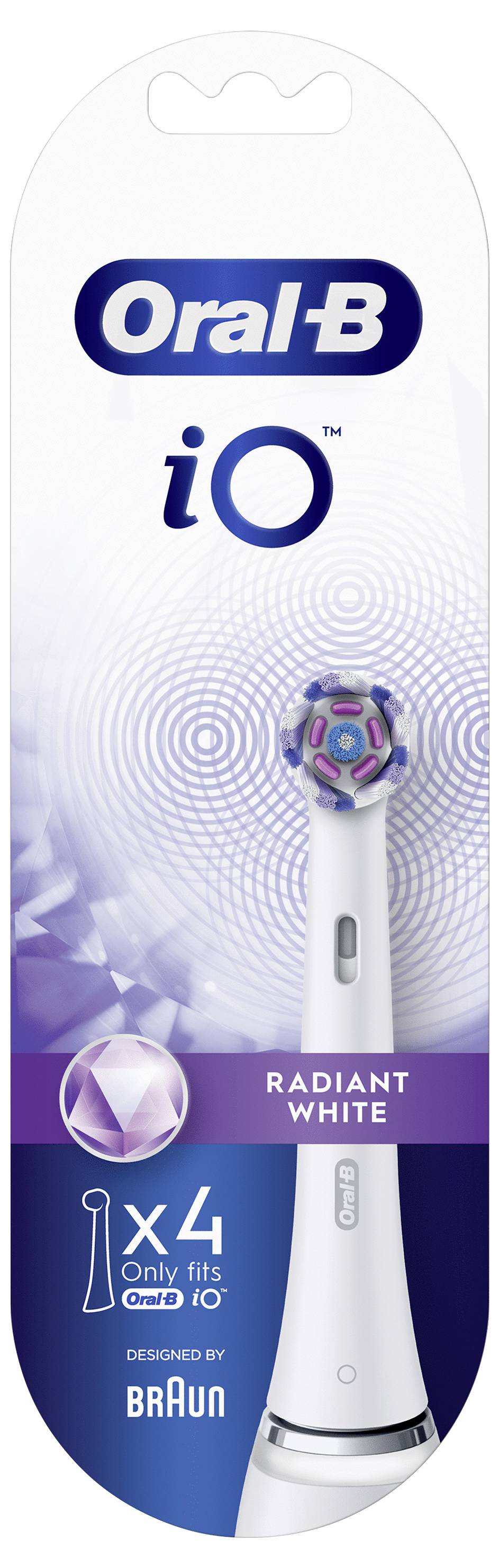 Braun Oral-B iO RB WW-4 Radiant White 4e Aufsteckbürsten für elektrische Zahnbürste, Ersatzbürsten 1 St. Weiß