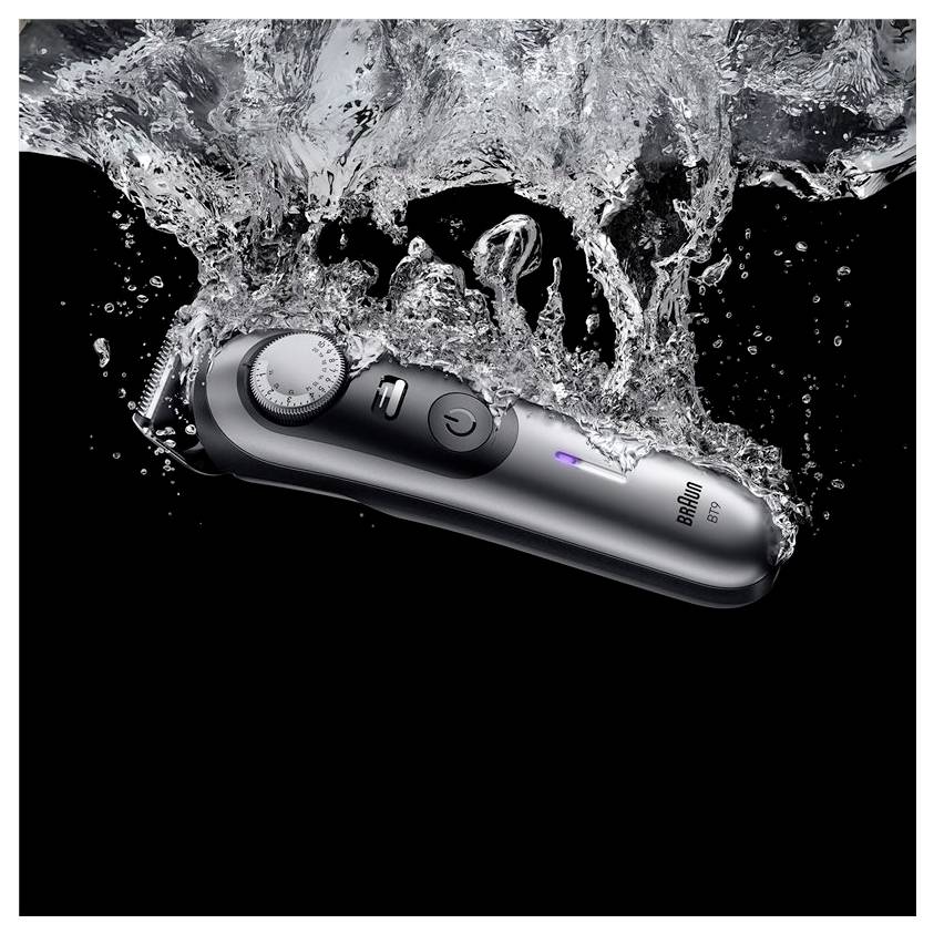 Braun BT9560 Beardtrimmer Series 9 Bartschneider, Präzisions Trimmer abwaschbar Schwarz, Silber