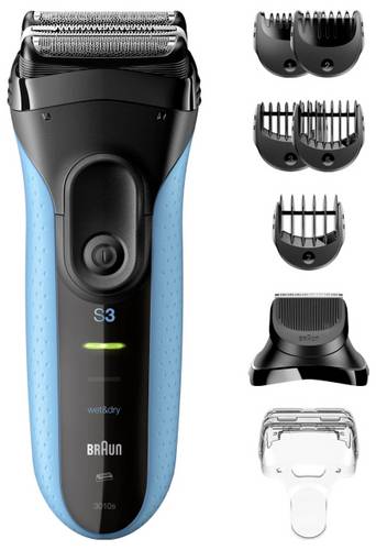 Braun Rasierer Series 3 3010BT Black/Blu Rasierer abwaschbar Blau, Schwarz