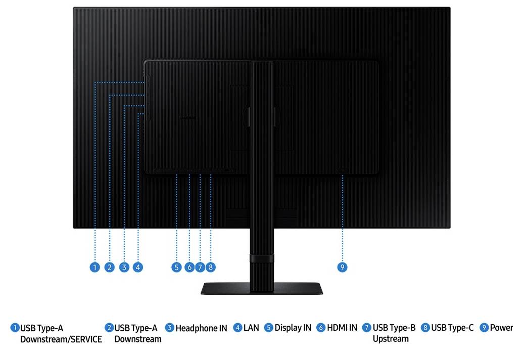 Samsung "32"" / ViewFinity S8 / 4K UHD / Flat / LCD-Monitor EEK G (A - G) 81.3cm (32 Zoll) 16:9 5 ms DisplayPort, HDMI®, USB