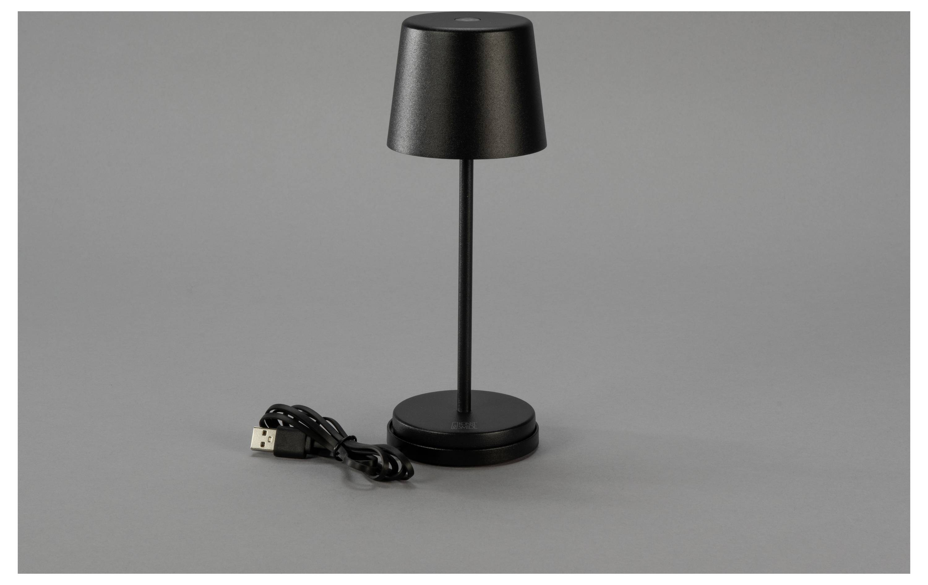 Konstsmide 7887-750 Vence Mini LED-Akku-Tischlampe Schwarz