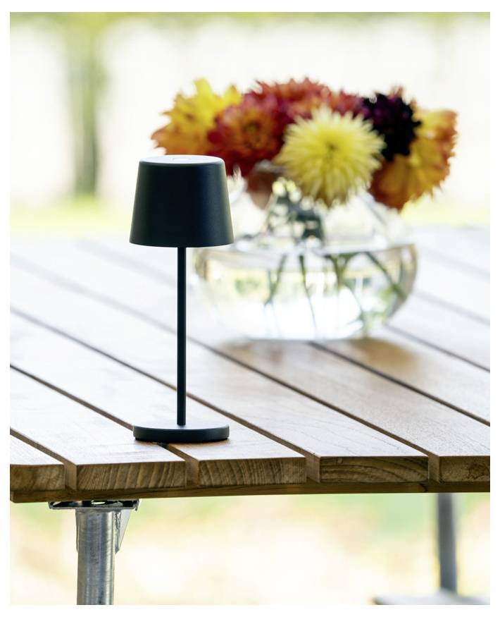 Konstsmide 7887-750 Vence Mini LED-Akku-Tischlampe Schwarz