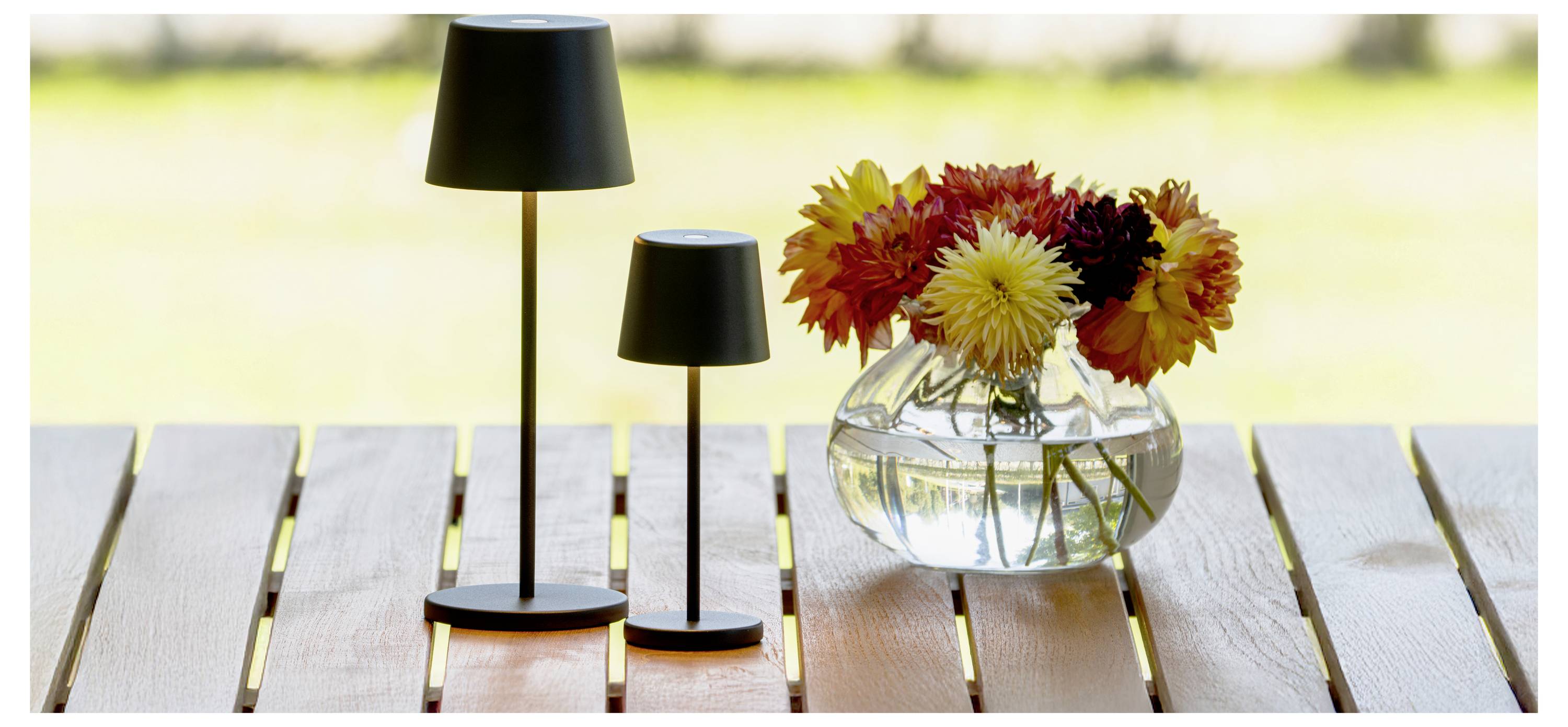 Konstsmide 7887-750 Vence Mini LED-Akku-Tischlampe Schwarz