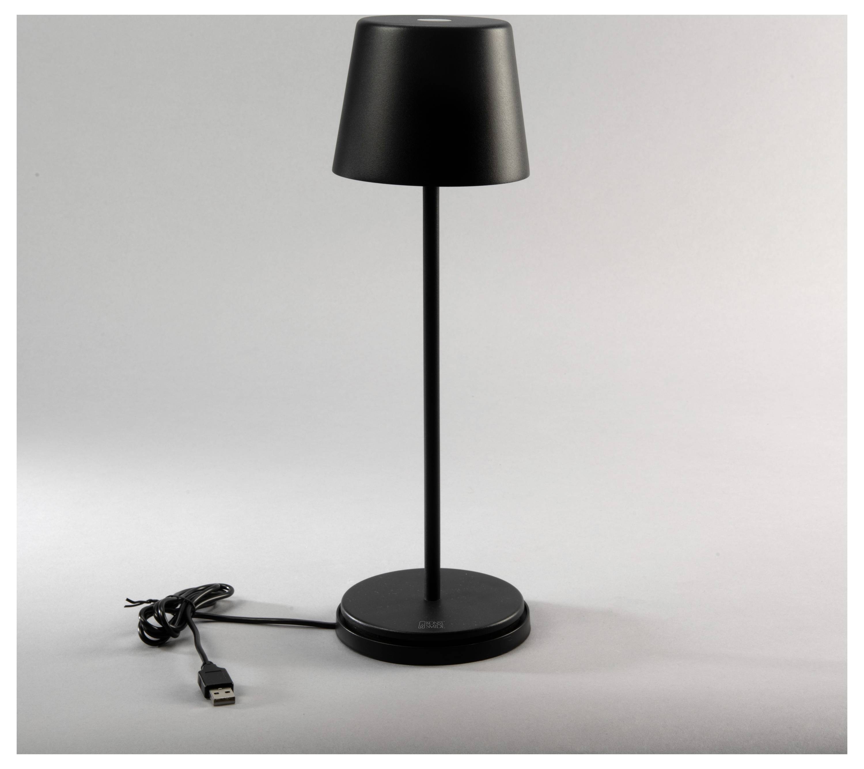 Konstsmide 7888-750 Vence LED-Akku-Tischlampe Schwarz