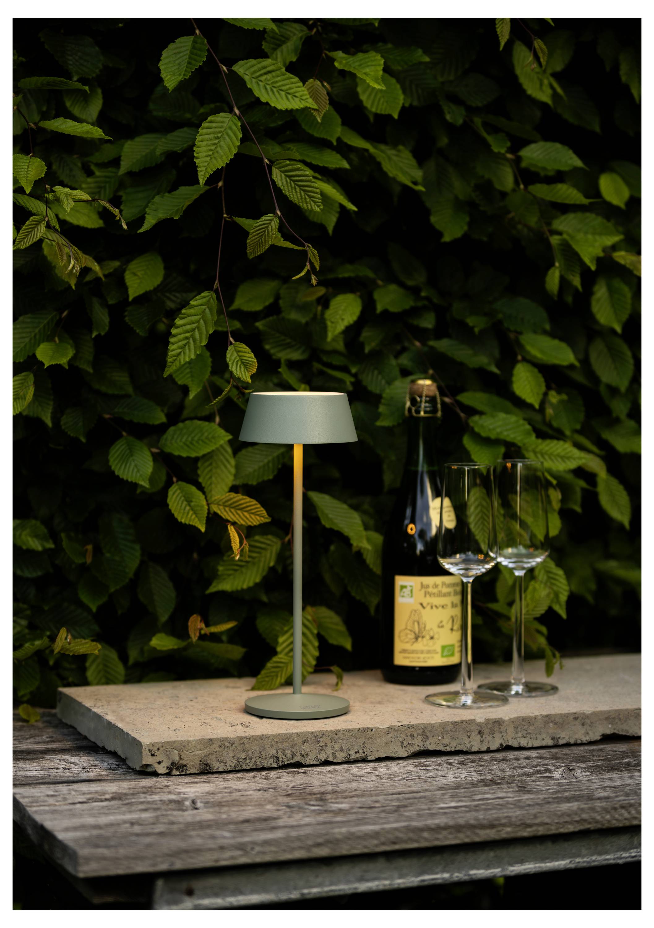 Konstsmide 7839-630 Menton LED-Akku-Tischlampe Grün-Grau