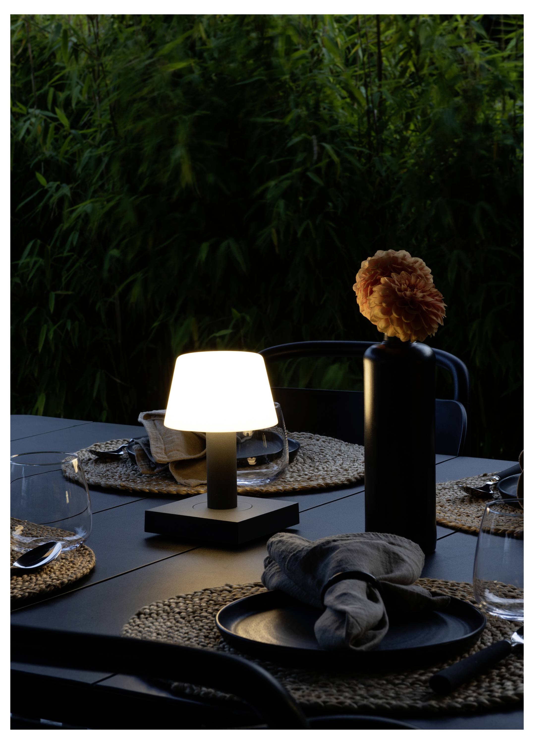 Konstsmide 7825-372 Monaco LED-Akku-Tischlampe Dunkelgrün