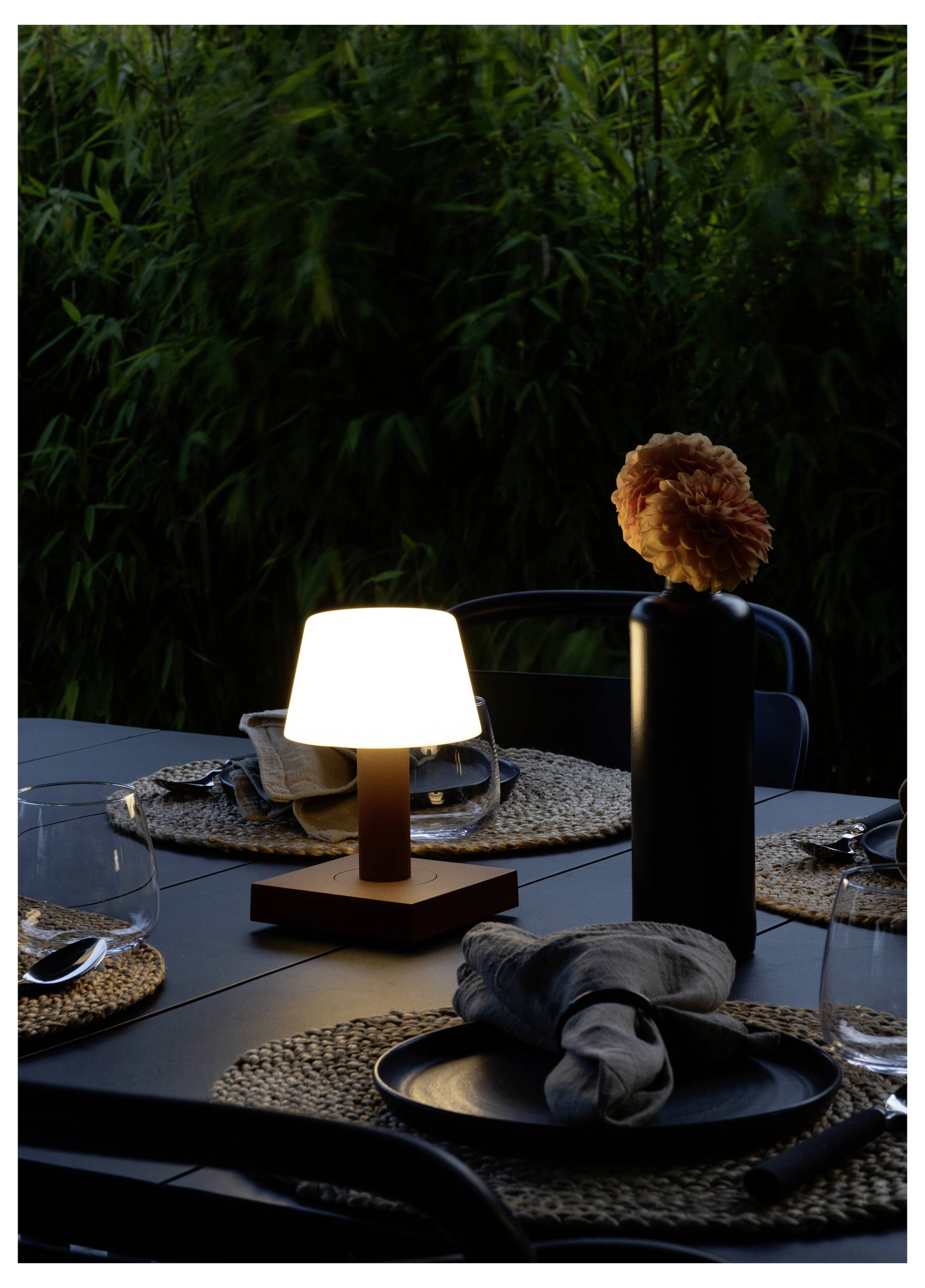 Konstsmide 7825-972 Monaco LED-Akku-Tischlampe Rost