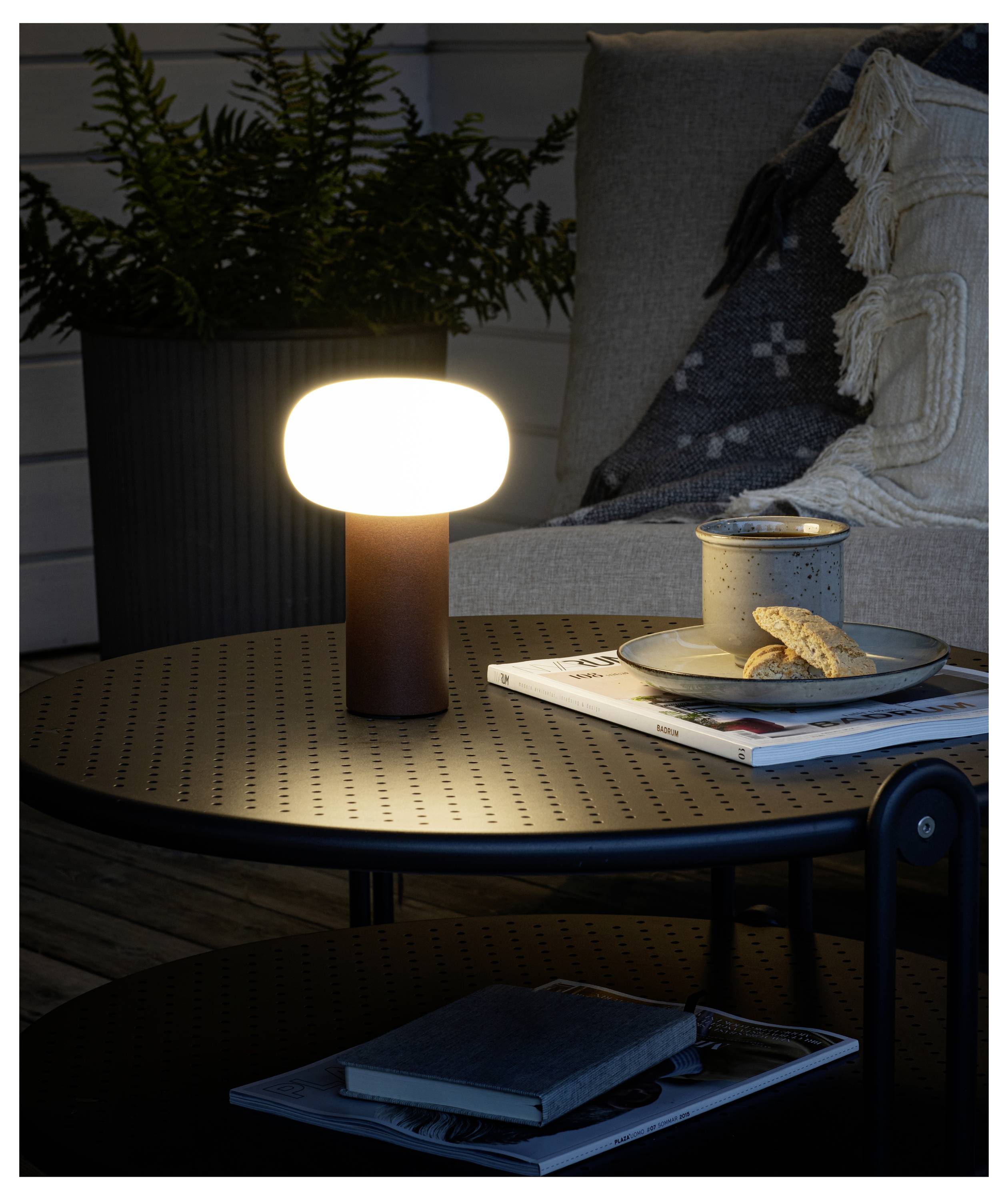 Konstsmide 7826-972 Antibes LED-Akku-Tischlampe Rost