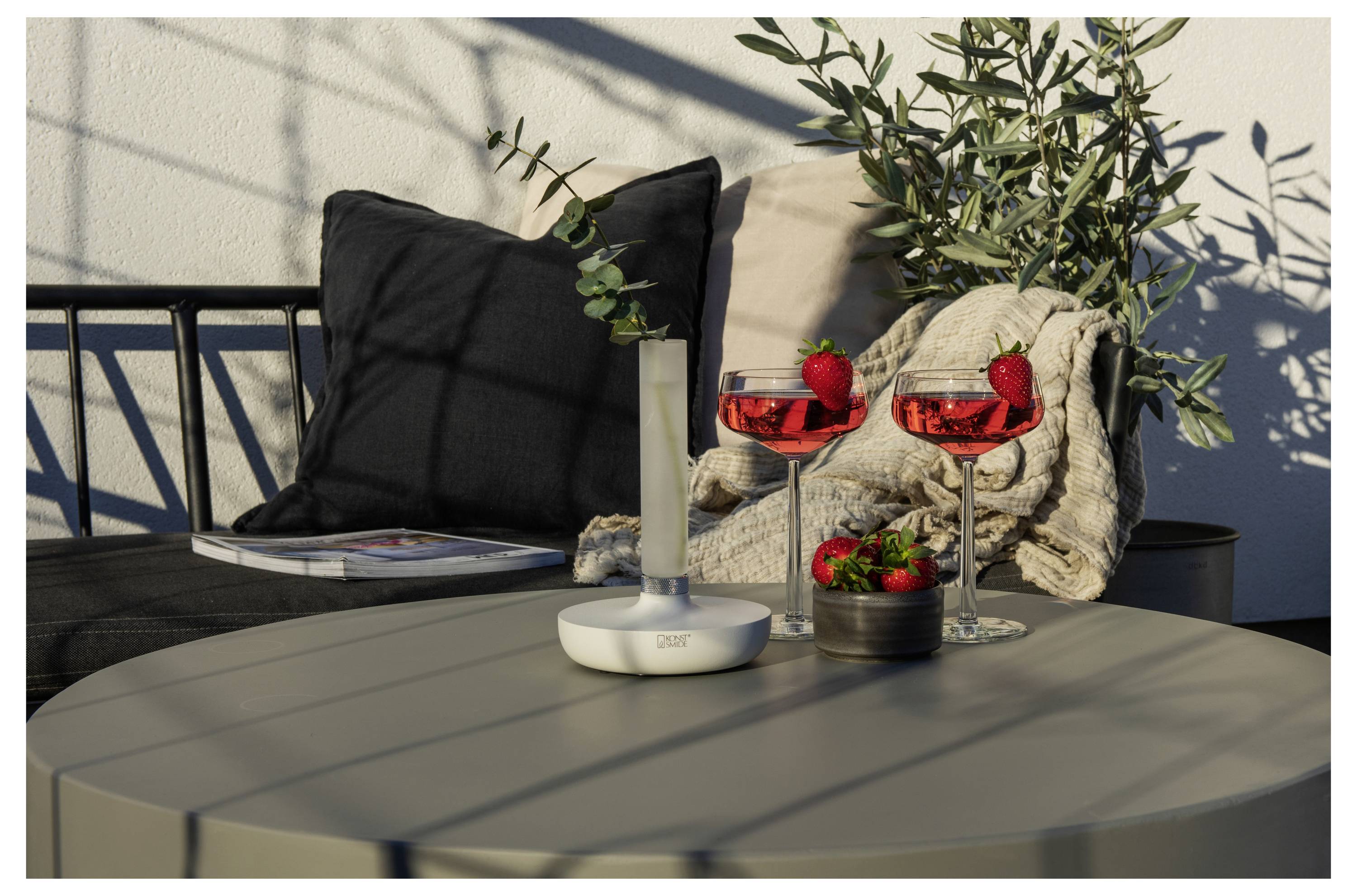 Konstsmide 7827-253 Biarritz LED-Akku-Tischlampe Weiß