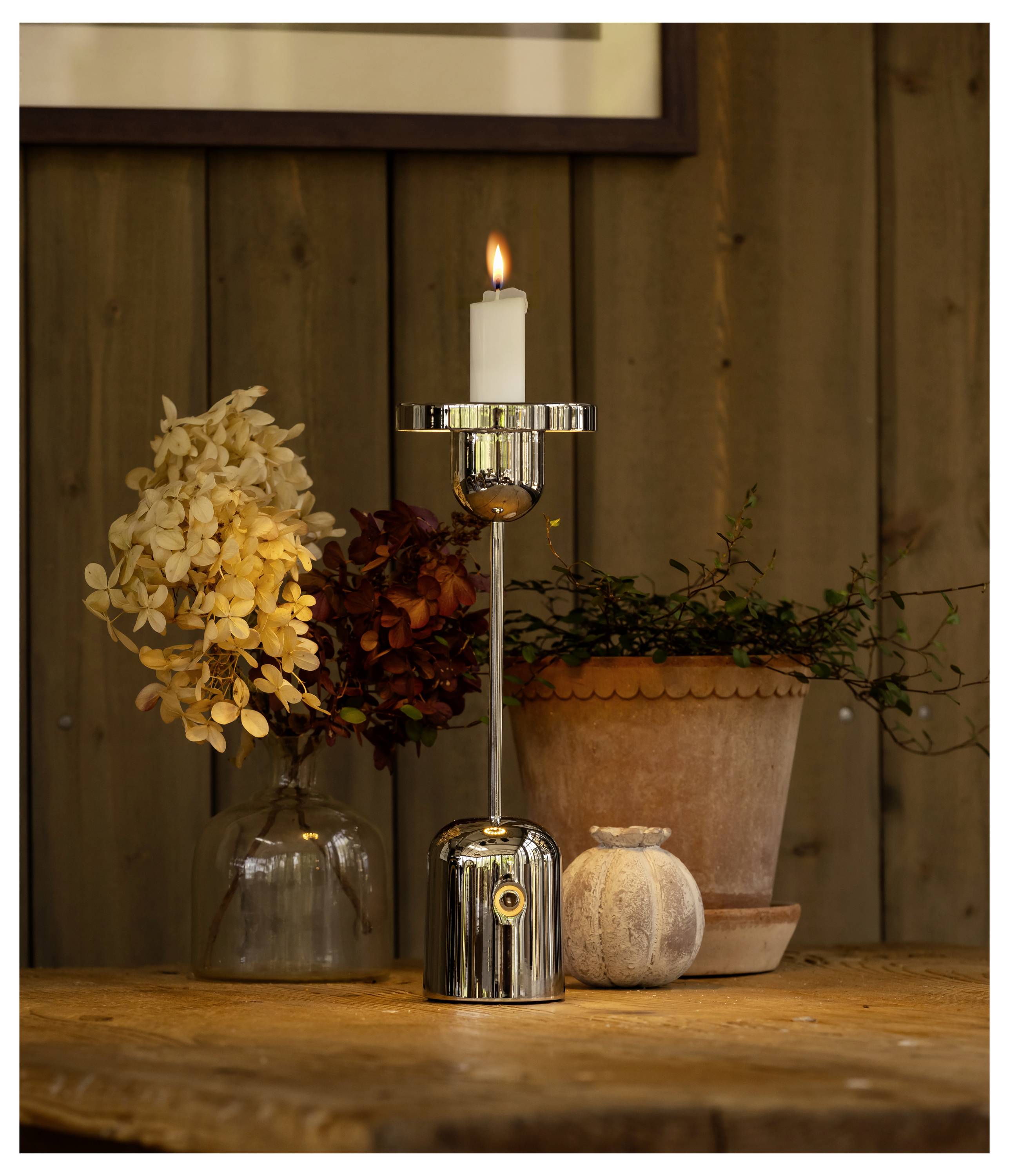 Konstsmide 7832-000 Cassis LED-Akku-Tischlampe Silber