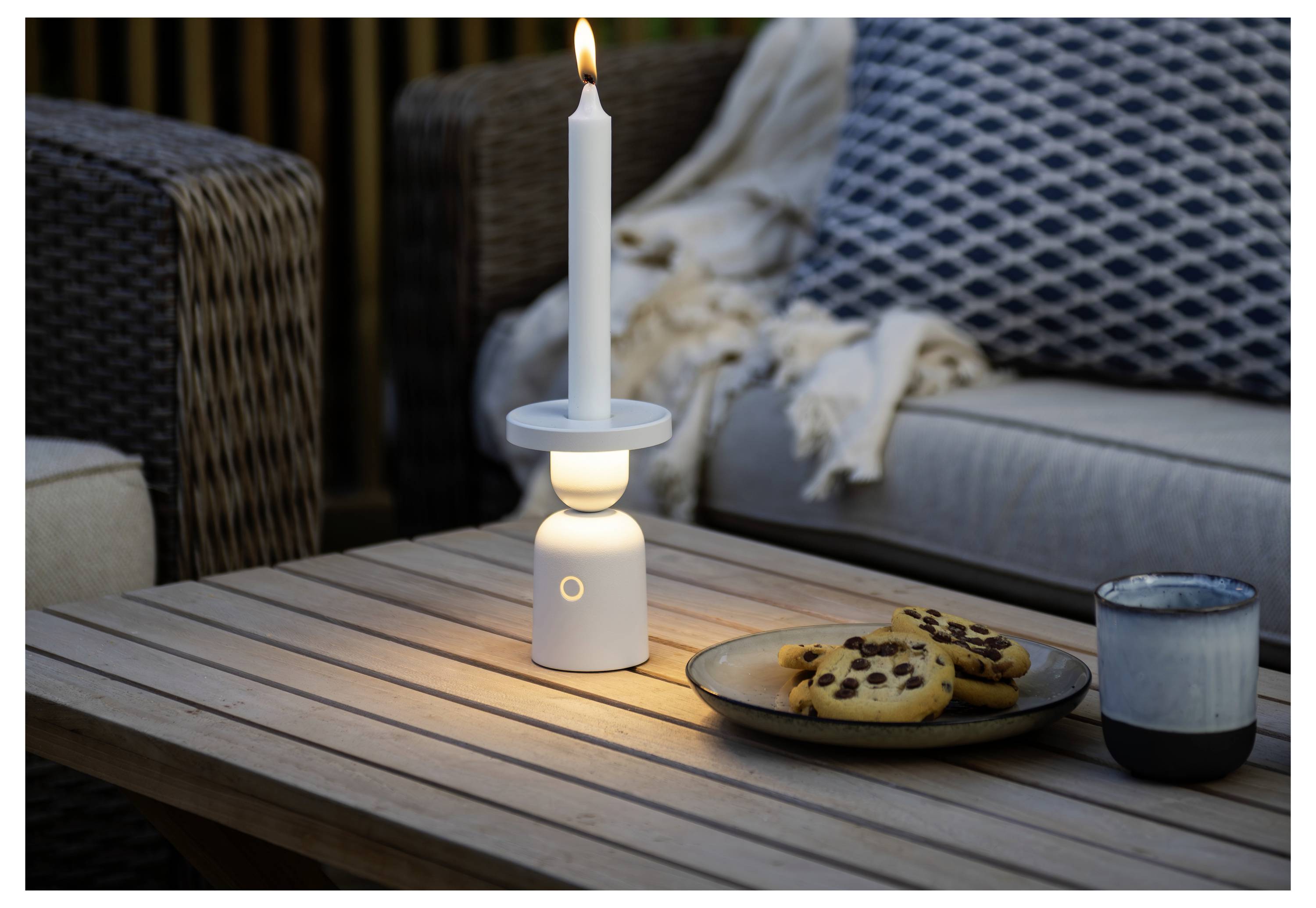 Konstsmide 7833-250 Nantes LED-Akku-Tischlampe Weiß