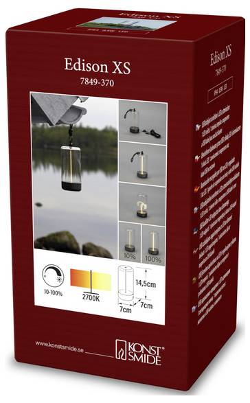 Konstsmide 7849-370 Edison XS LED-Akku-Tischlampe Dunkelgrün