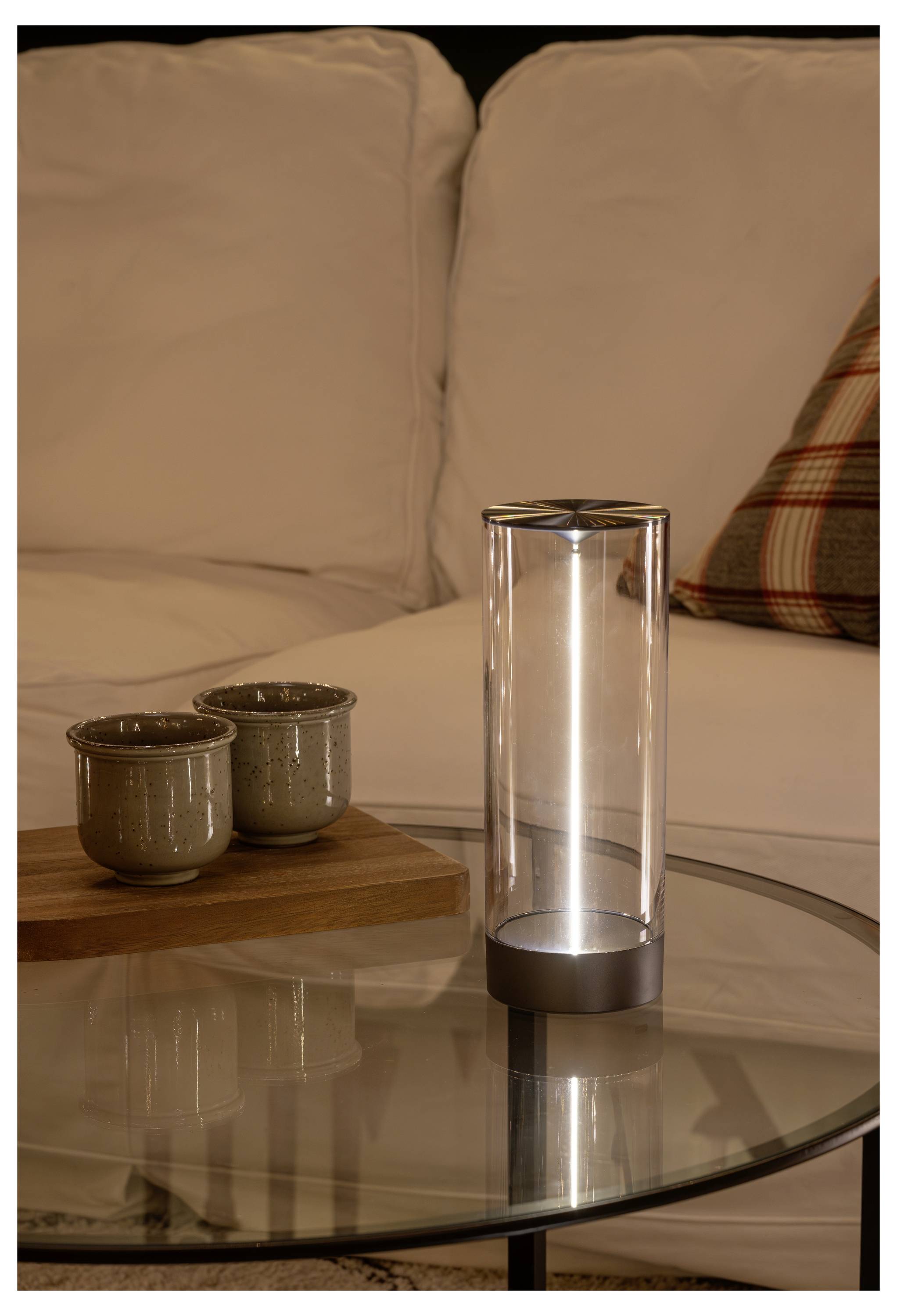 Konstsmide 7846-370 Edison S LED-Akku-Tischlampe Dunkelgrün