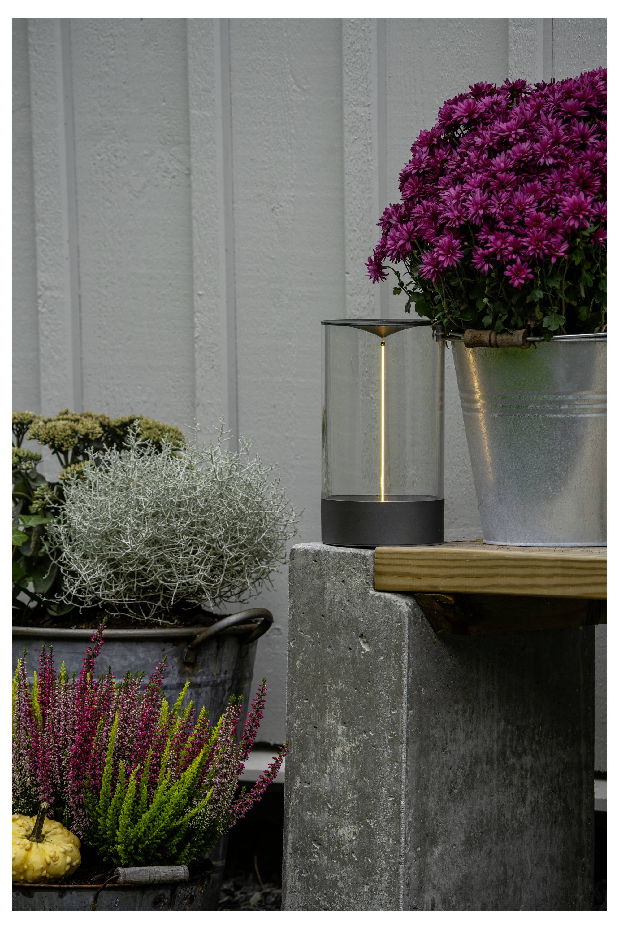 Konstsmide 7848-370 Edison M LED-Akku-Tischlampe Dunkelgrün