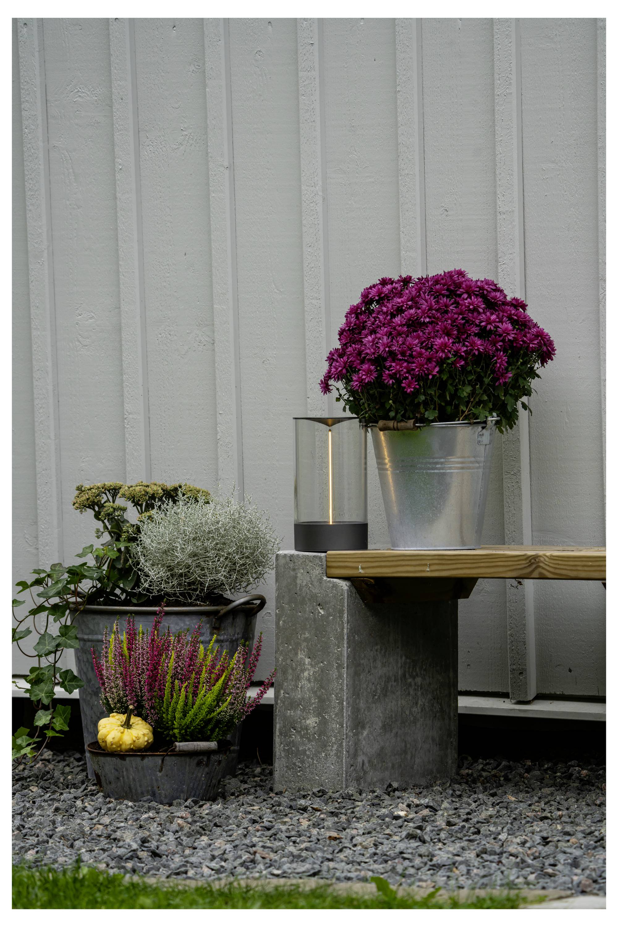 Konstsmide 7848-370 Edison M LED-Akku-Tischlampe Dunkelgrün