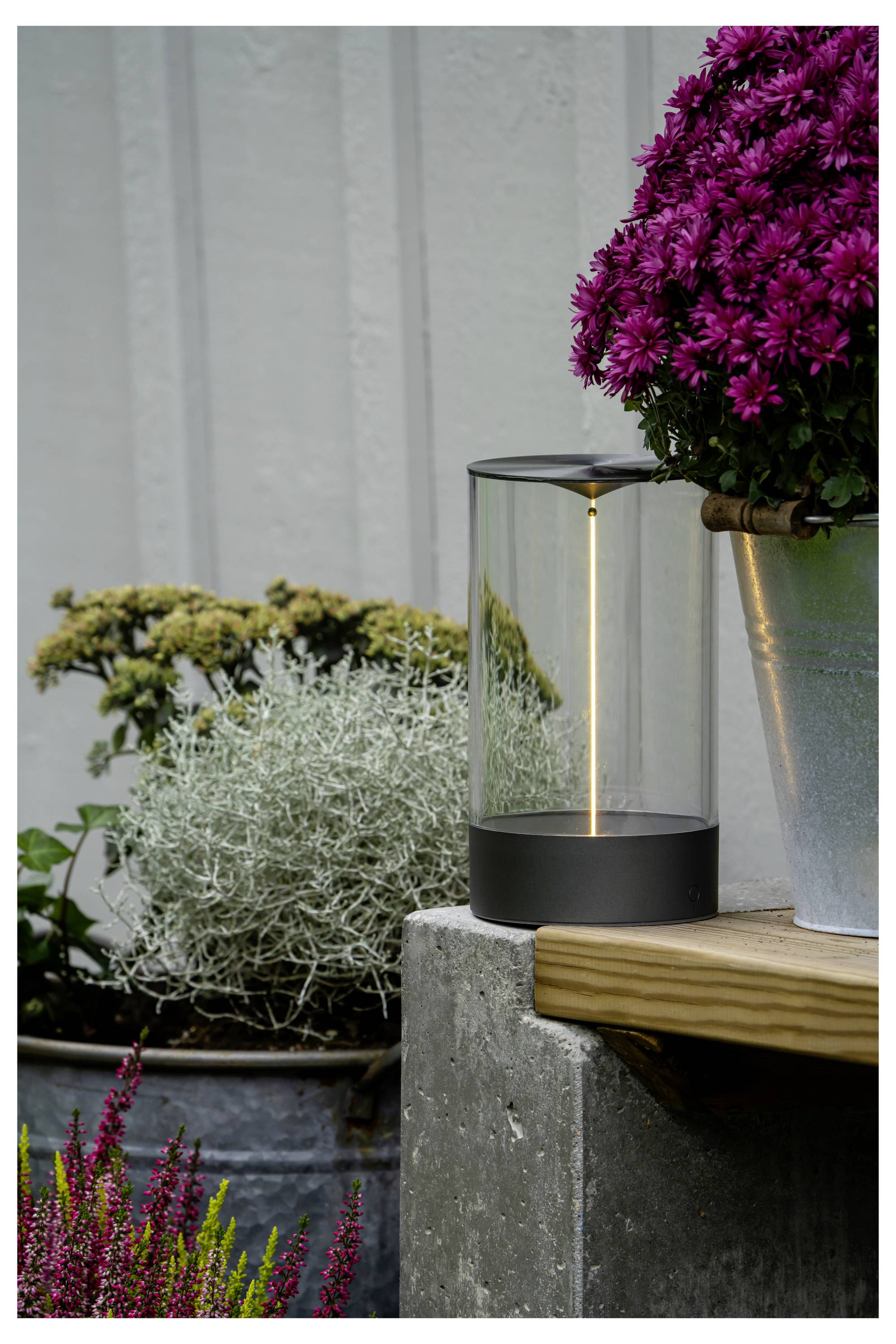 Konstsmide 7848-370 Edison M LED-Akku-Tischlampe Dunkelgrün