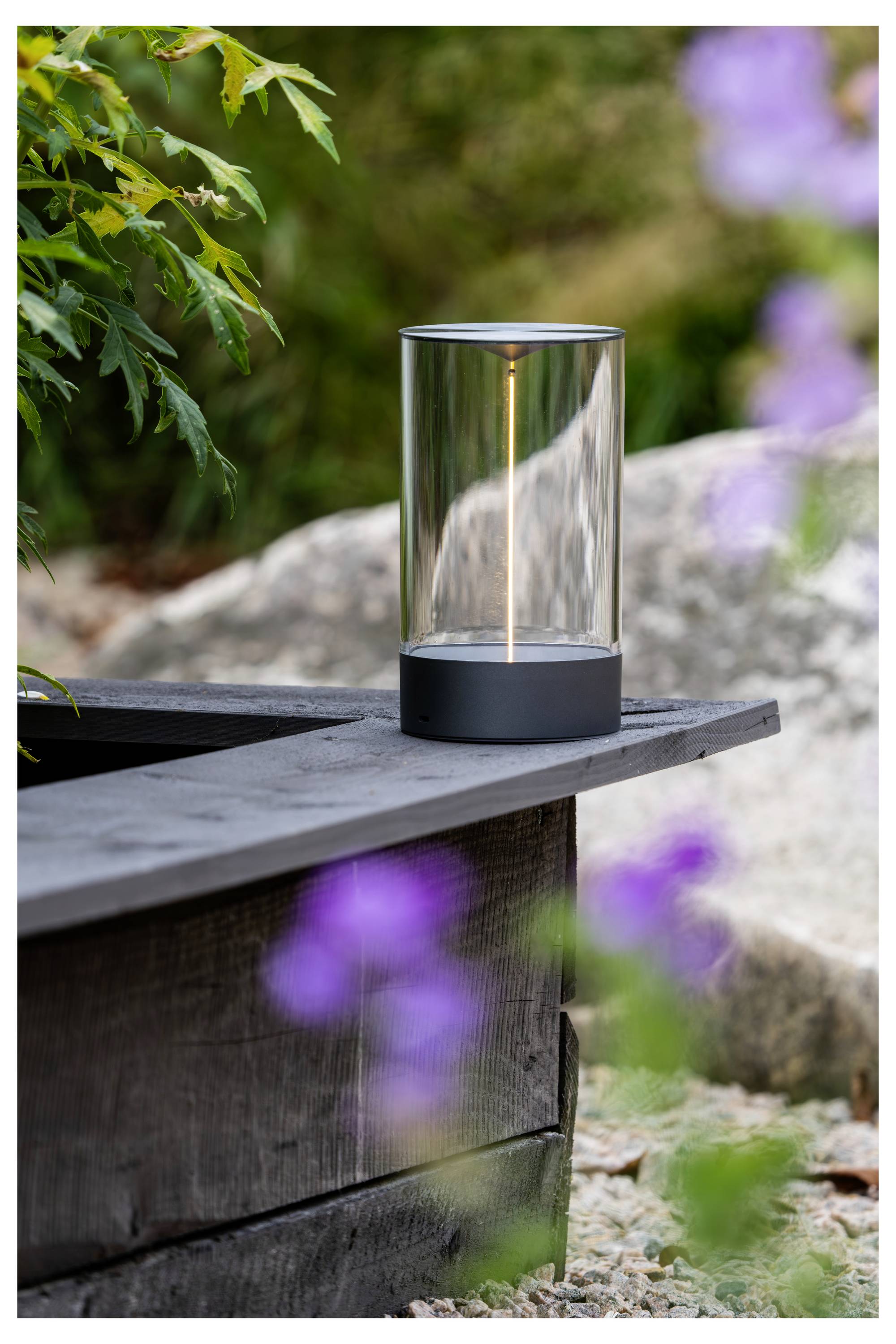 Konstsmide 7848-370 Edison M LED-Akku-Tischlampe Dunkelgrün