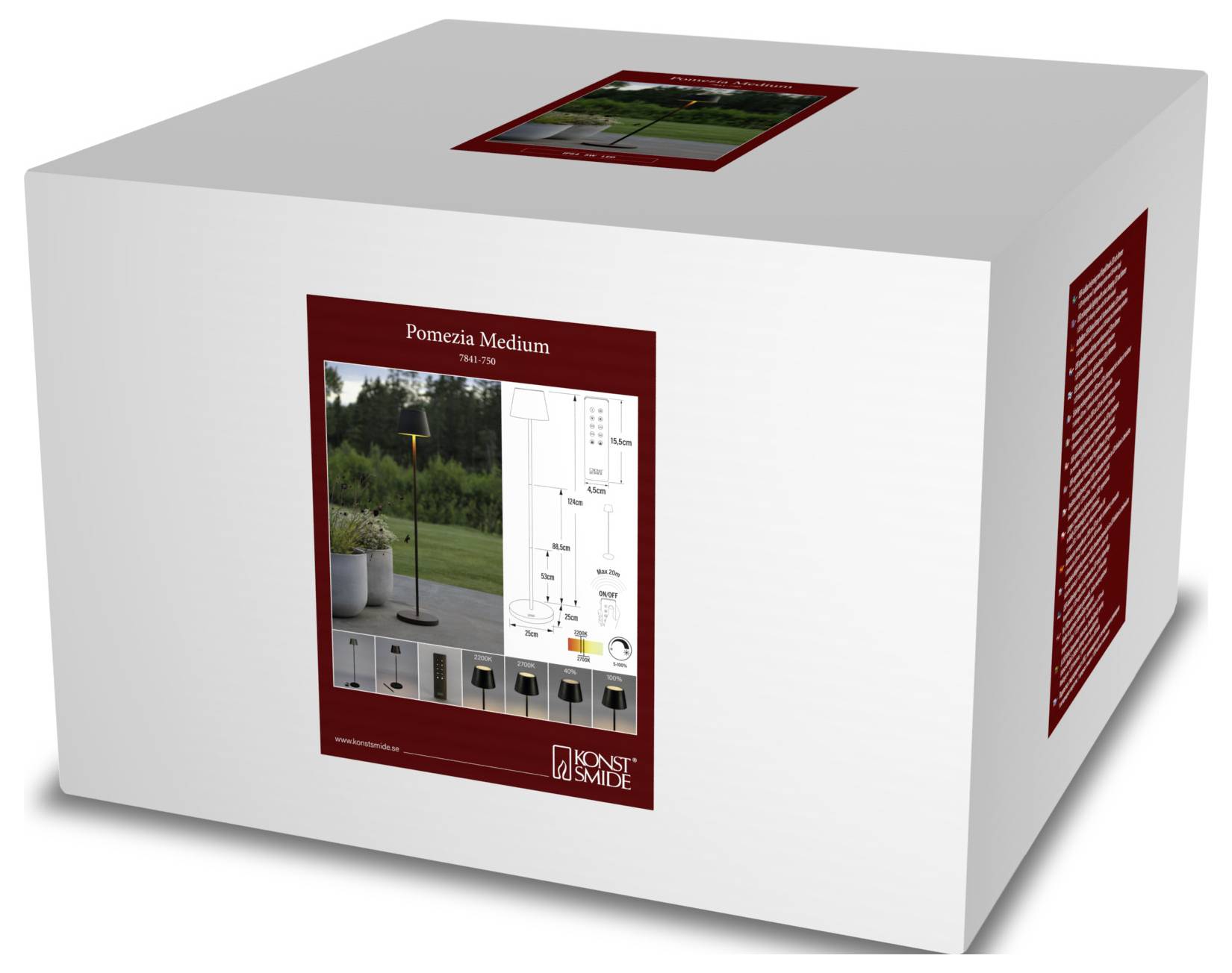 Konstsmide 7841-750 Pomezia Medium Außenstandleuchte LED LED Schwarz