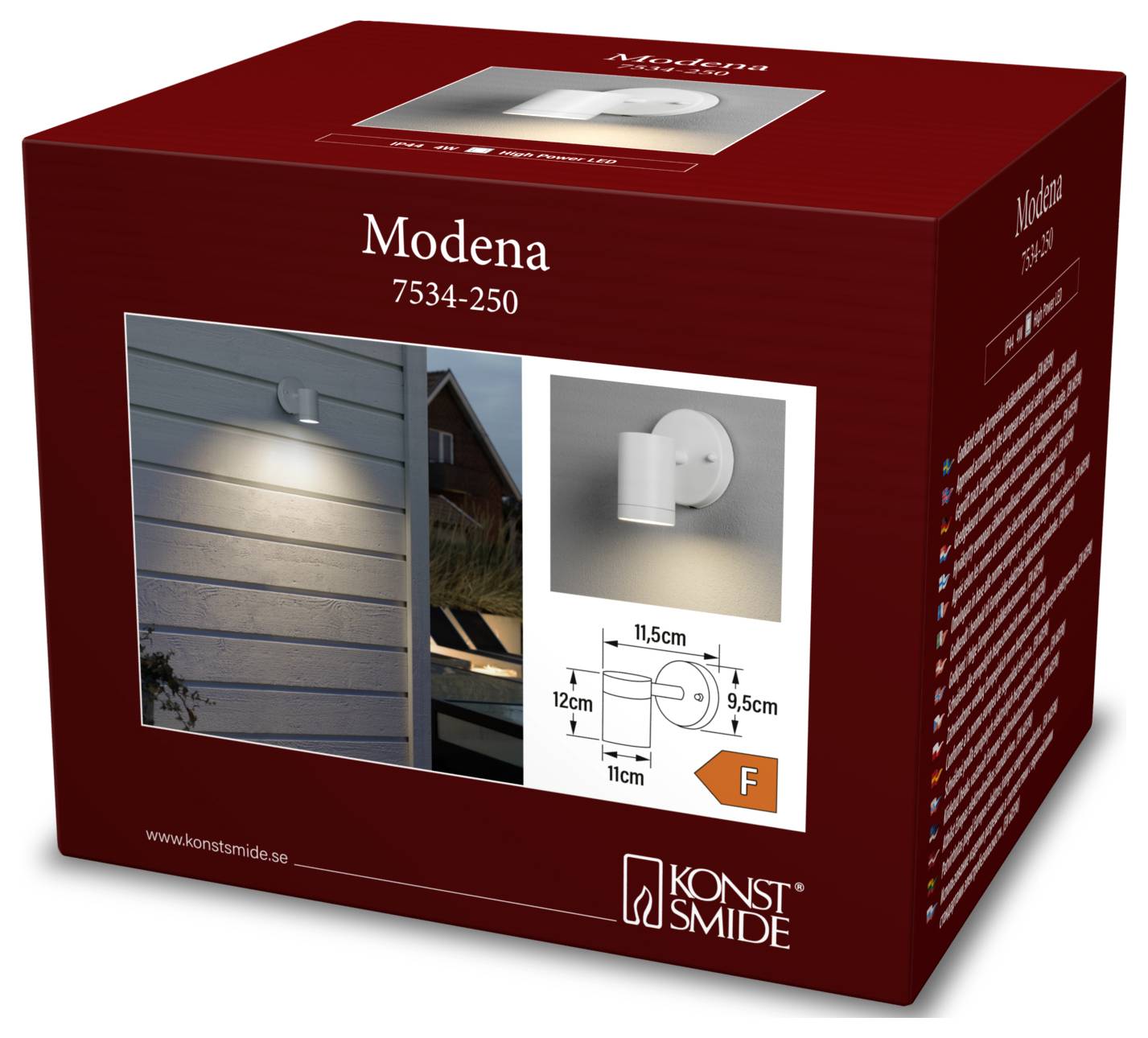 Konstsmide Modena 7534-250 LED-Außenwandleuchte EEK: F (A - G) LED LED 4W Weiß