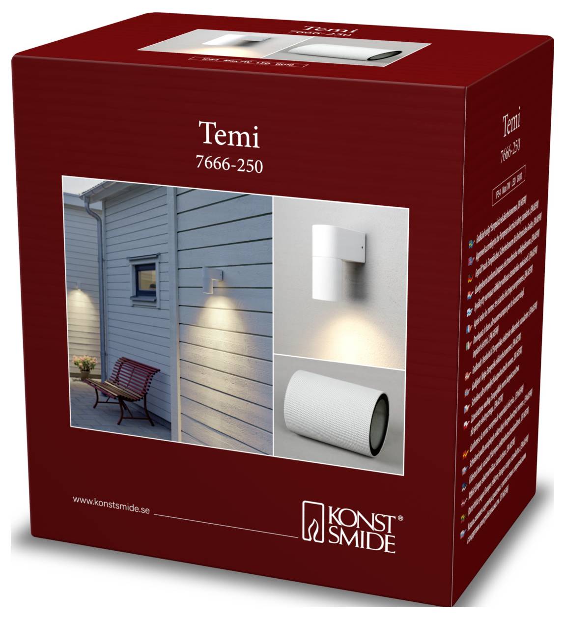 Konstsmide Temi 7666-250 Außenwandleuchte GU10 7W Weiß