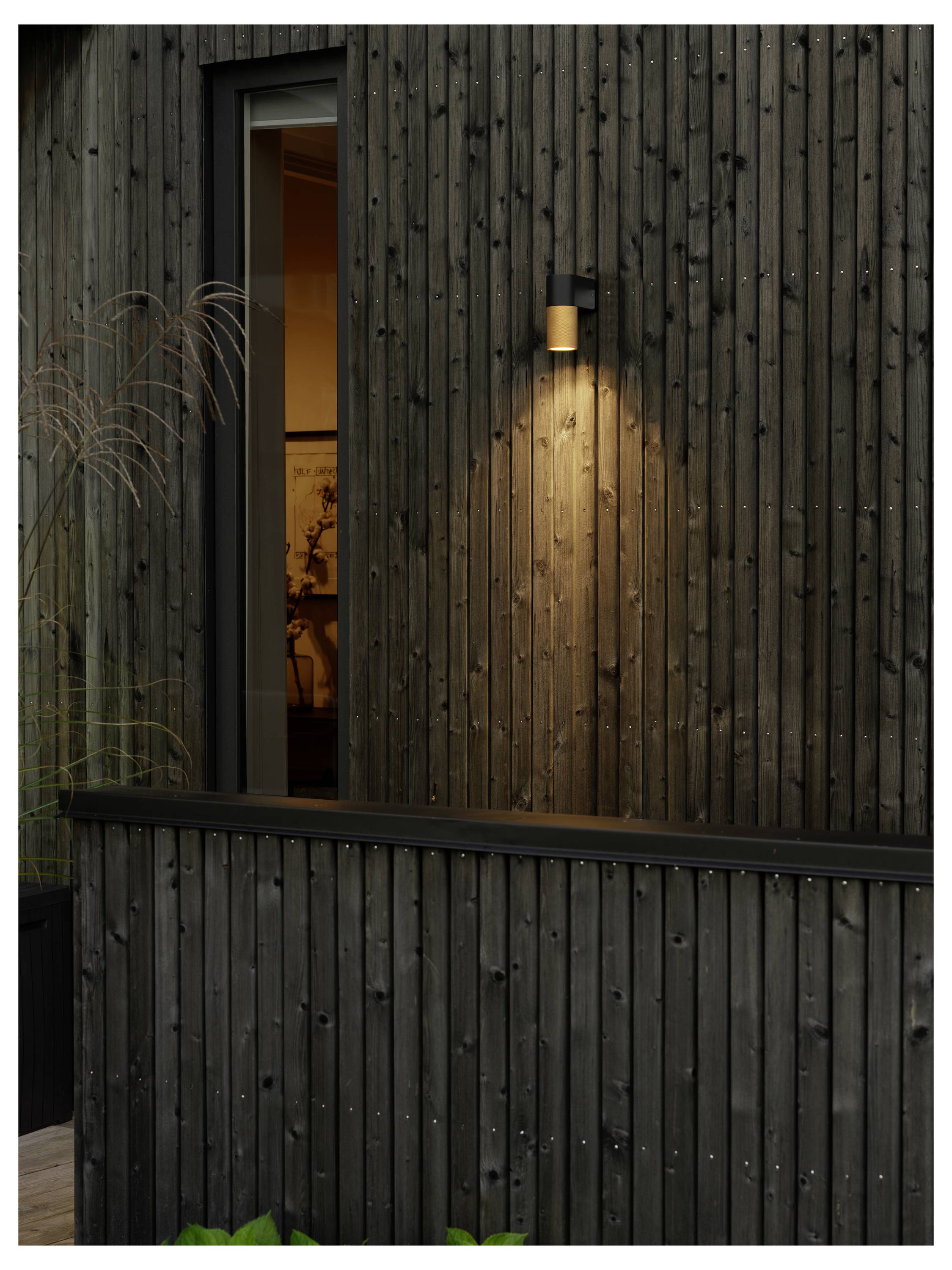 Konstsmide Temi 7666-758 Außenwandleuchte GU10 7W Schwarz/Gold