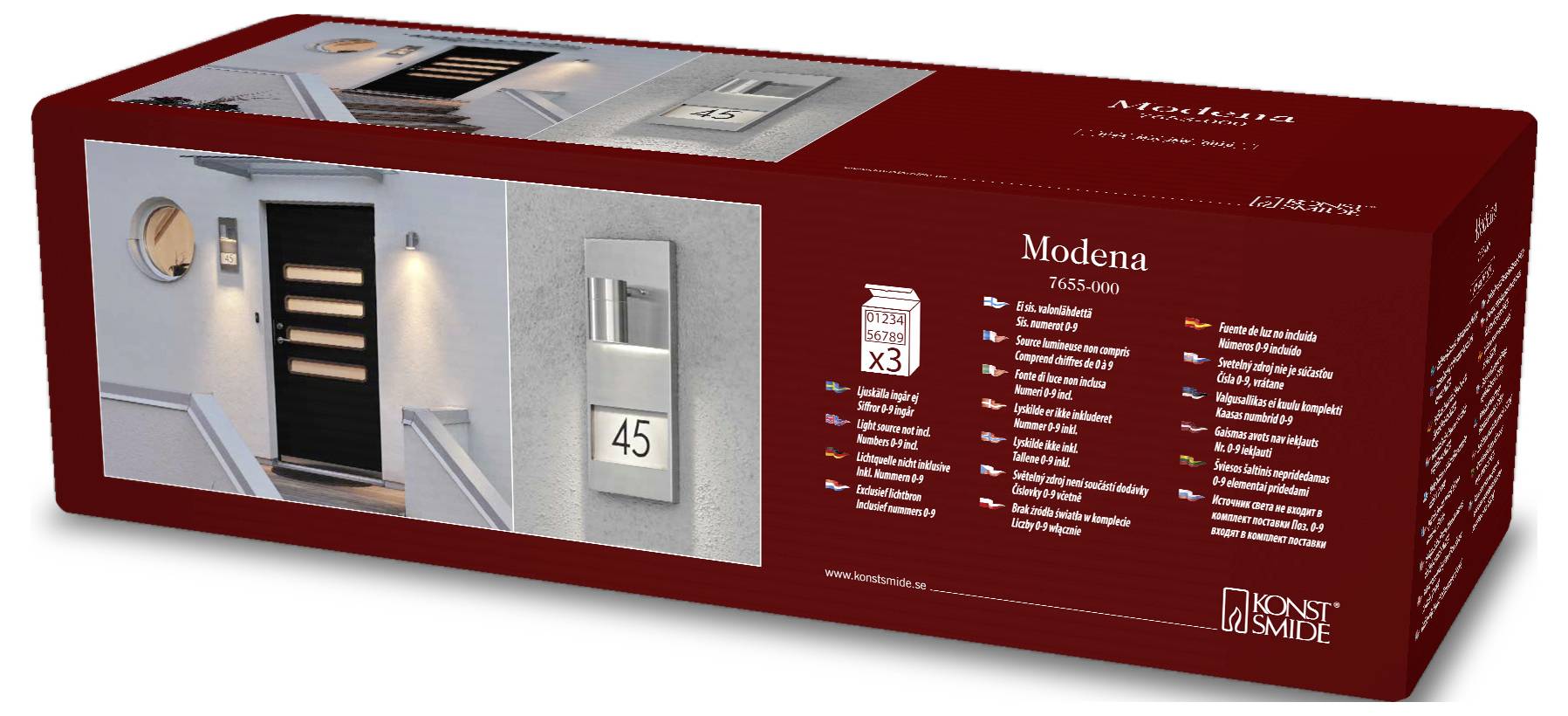 Konstsmide Modena 7655-000 Hausnummernleuchte GU10 35W Edelstahl