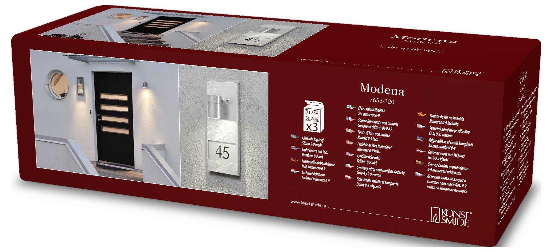 Konstsmide Modena 7655-320 Hausnummernleuchte GU10 35 W Galvanisiert