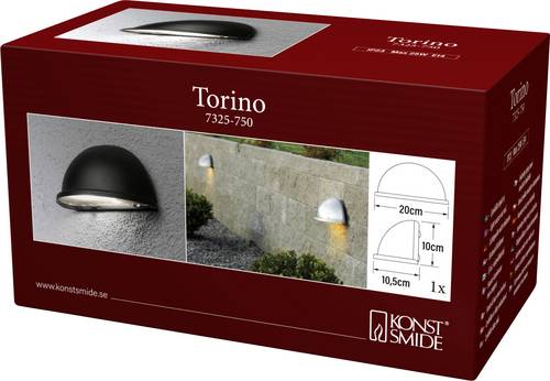 Konstsmide Torino 7325-750 Außenwandleuchte E14 25 W Schwarz