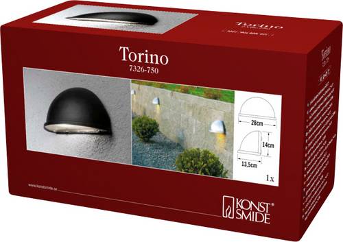 Konstsmide Torino 7326-750 Außenwandleuchte E27 40 W Schwarz