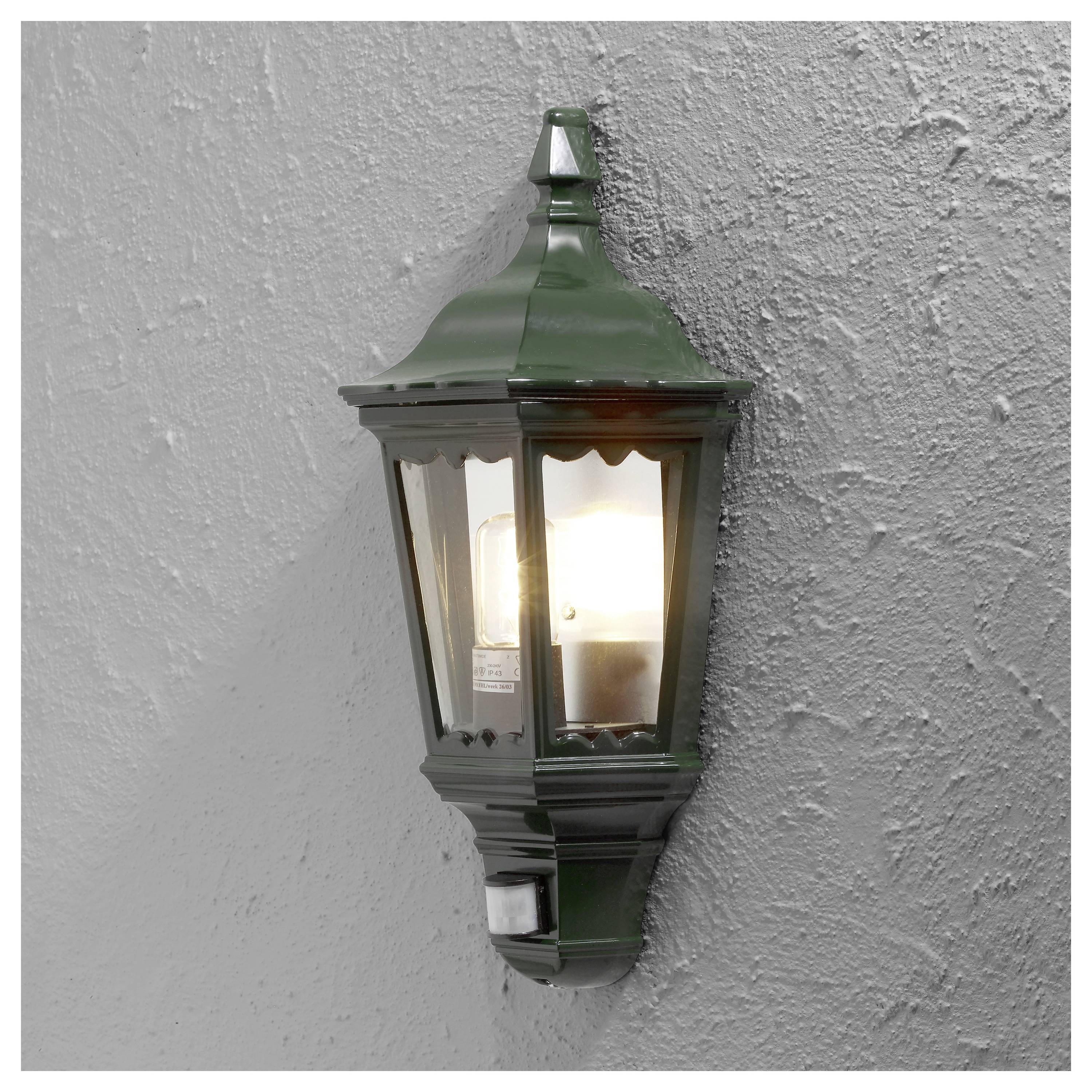 Konstsmide Firenze 7230-600 Außenwandleuchte mit Bewegungsmelder E27 100W Grün