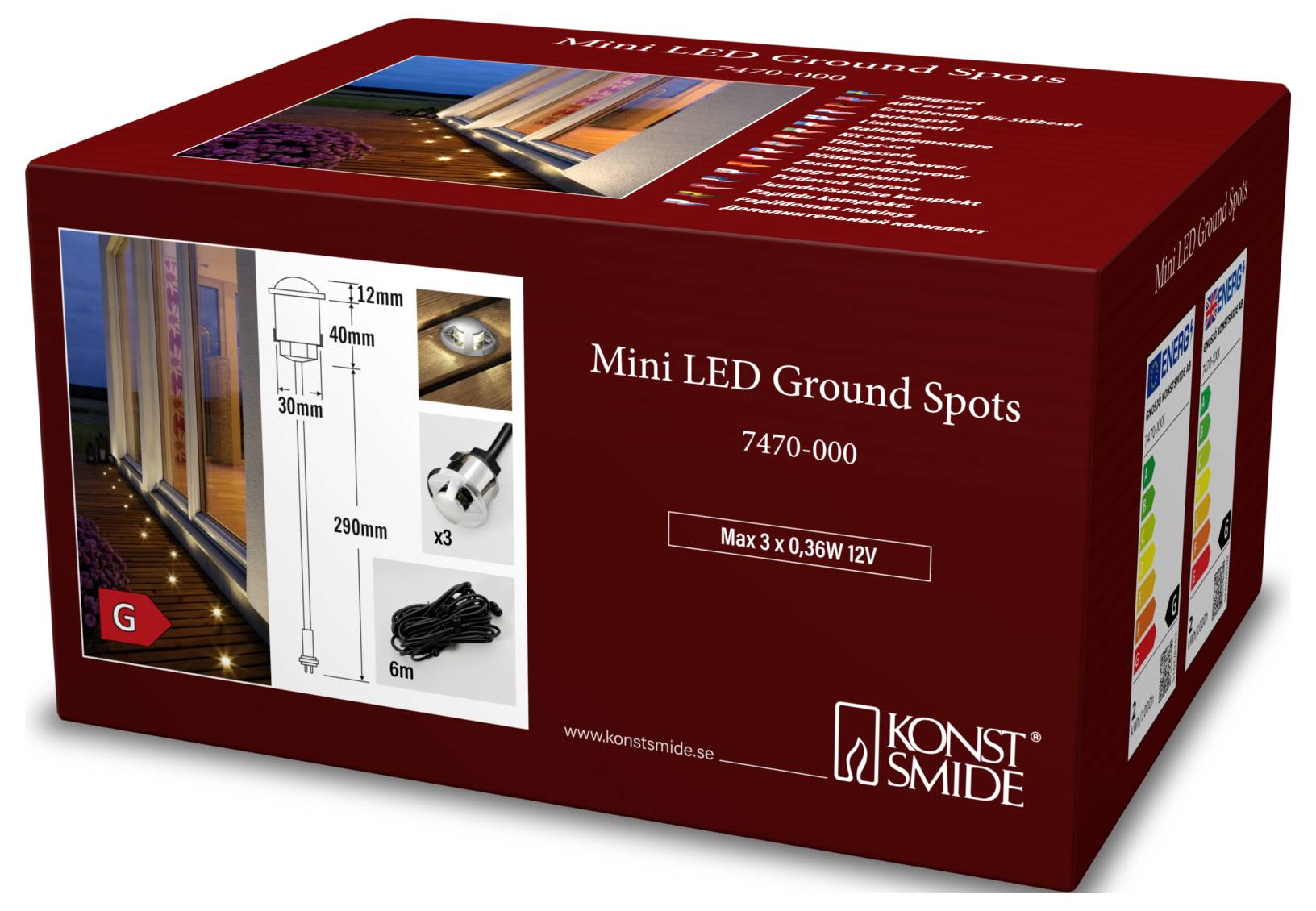 Konstsmide 7470-000 Bodeneinbauleuchte, Außeneinbauleuchte LED LED G (A - G) Chrom