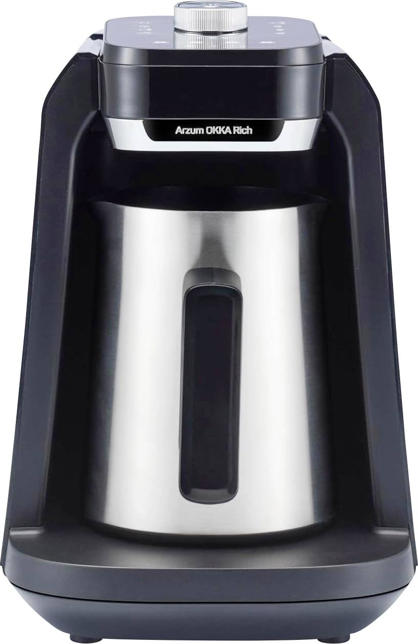 Arzum ESPRESSOKANNE mit MILCHAUFSCHÄUMER und WASSERTANK Kaffeemaschine Chrom Fassungsvermögen Tassen=5 mit Milchaufschäumdüse